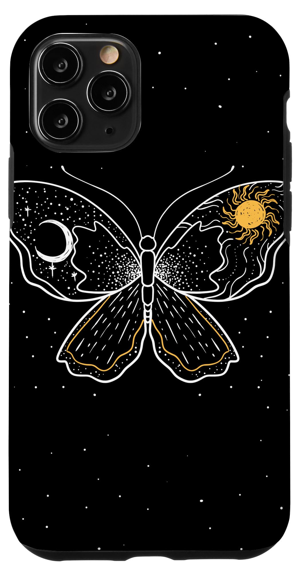 iPhone 11 Pro Case - Sun Moon Butterfly Design, Cute Lunar Outer Space Stargazer Gift for Women & Girls | Perfect for Daily Use, Travel & Special Occasions