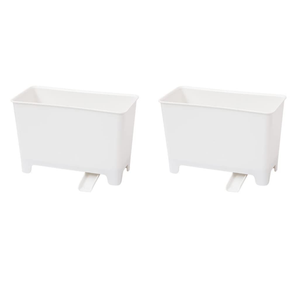 2-Pack Plastic Kitchen Compost Bin with Lid - Countertop Waste Basket for Food Scraps, Sink Trash Can, Small Garbage Container for Bathroom, Office & Car - Ideal for Composting, Recycling & Spaghetti Storage