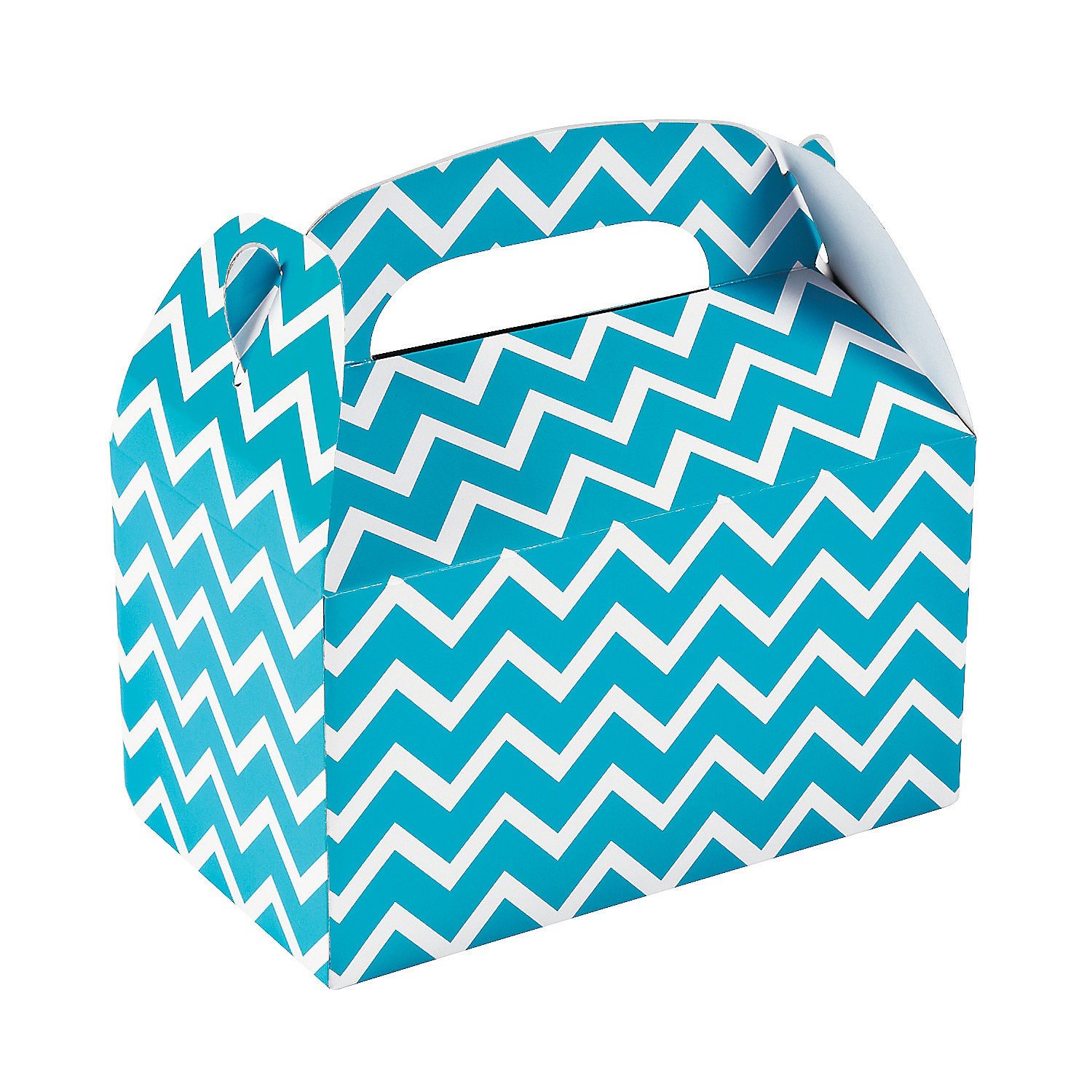 12-Pack Turquoise Chevron Favor Boxes for Wedding, Birthday Party, Gender Reveal & Special Events - Elegant Party Supplies & Gift Boxes for Favors, Treats & Small Gifts