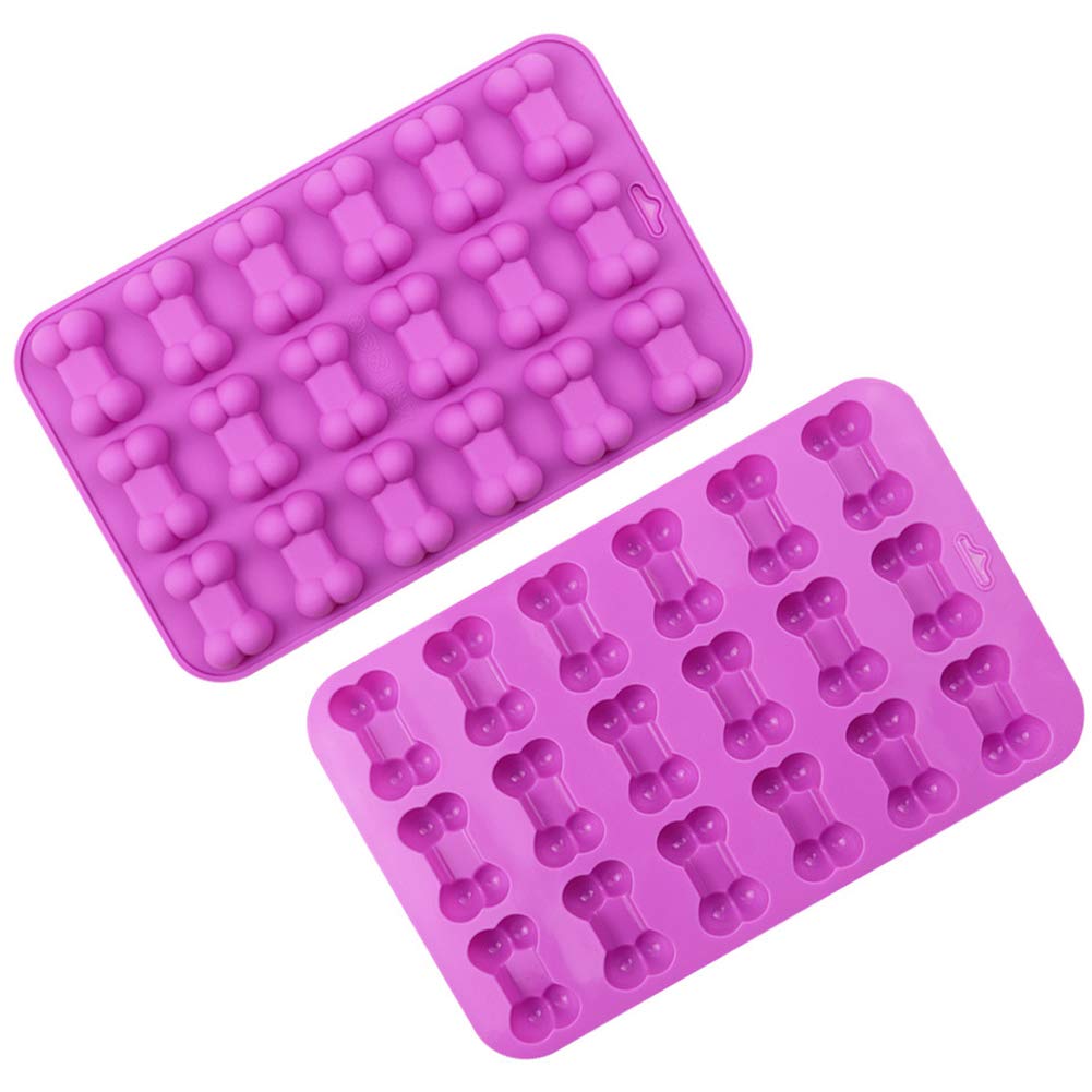 OREN 2-Piece Puppy Dog Paw & Bone Silicone Mold Set - Non-Stick Baking Molds for Dog Treats, Ice Cubes, Biscuits, Candies - Perfect for DIY Pet Snacks & Party Desserts