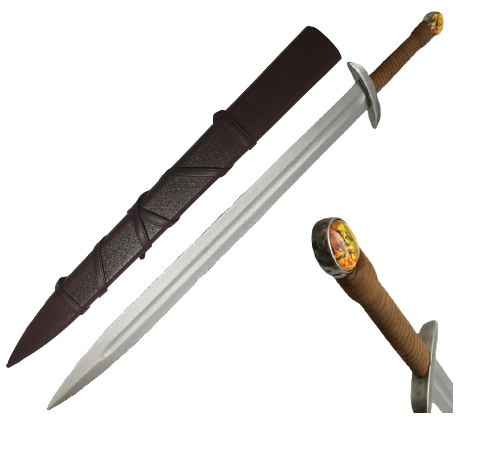 Uhtred's Steel Sword from The Last Kingdom - Functional Viking War Sword with Sheath | Handcrafted Warrior Seax for Hunting, Reenactment & Collecting | Perfect Medieval Gift for Men & History Enthusiasts