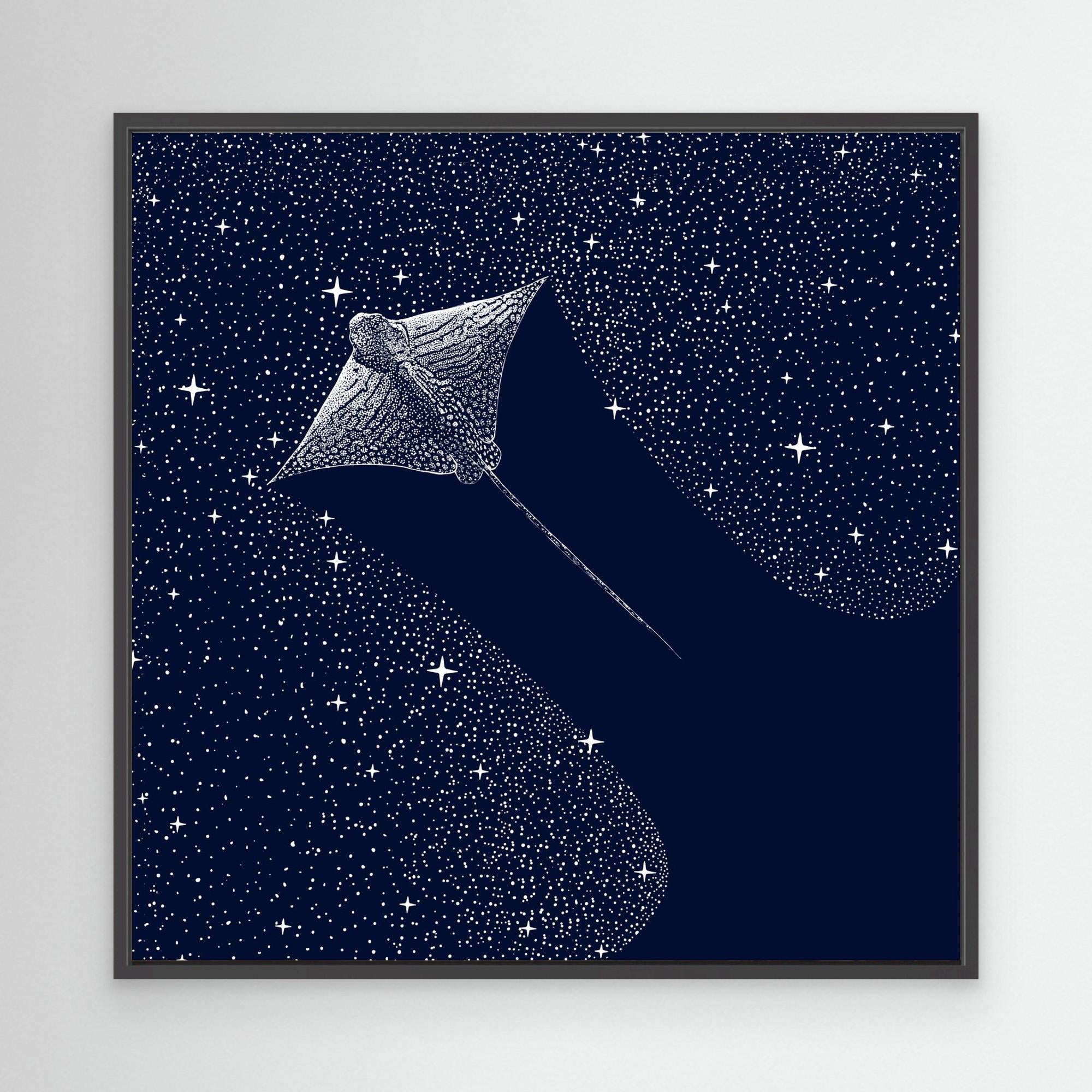 Starry Ornate Eagle Ray Canvas Print by Alirıza Çakir - Stunning Wall Art for Living Room, Bedroom & Office Decor