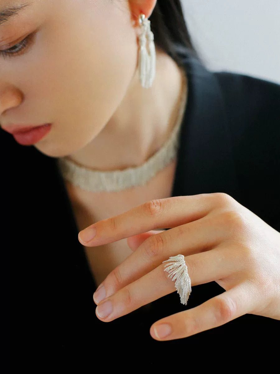 Shining Galaxy Waterfall Tassel Ring - Elegant Bohemian Jewelry for Women, Dainty Stackable Rings for Everyday Wear, Perfect for Parties, Dates & Special Occasions
