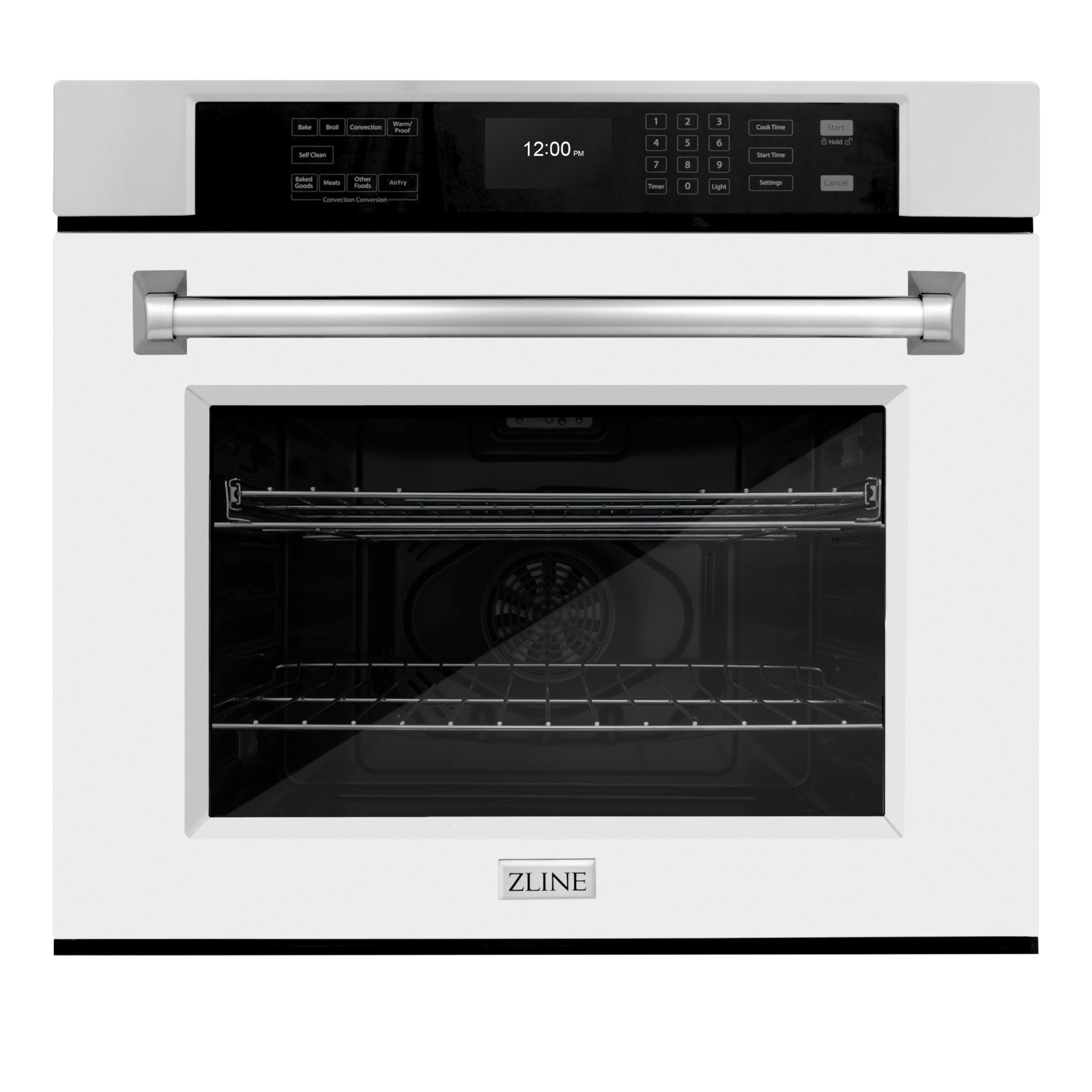 ZLINE 30 Inch Stainless Steel Professional True Convection Single Wall Oven with Air Fry & Self-Clean, White Matte Door - Perfect for Home Chefs & Modern Kitchens (WAS-WM-30)