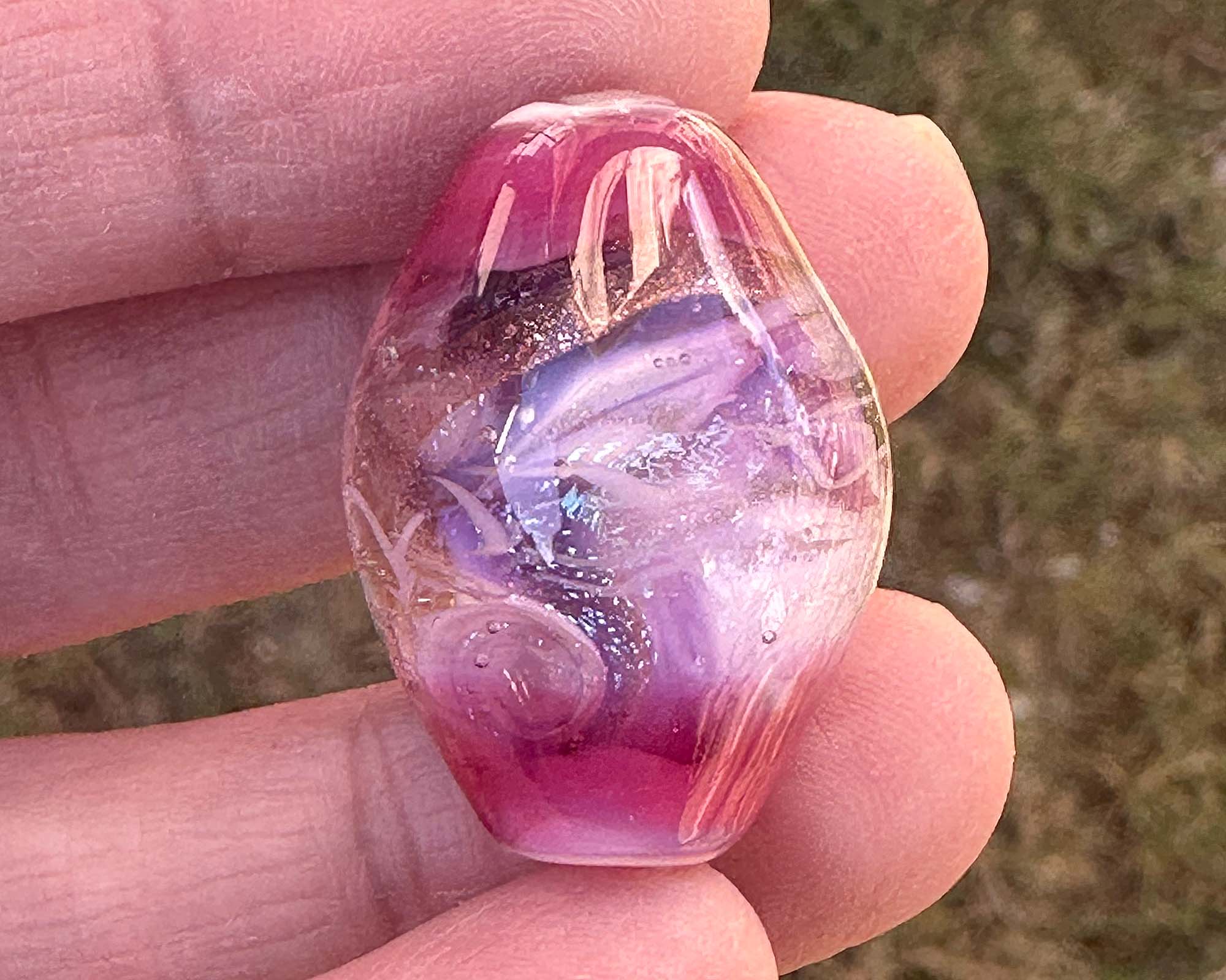 Handmade Purple & Pink Swirl Glass Lampwork Focal Bead for Jewelry Making - Perfect for Necklaces, Bracelets & DIY Craft Projects