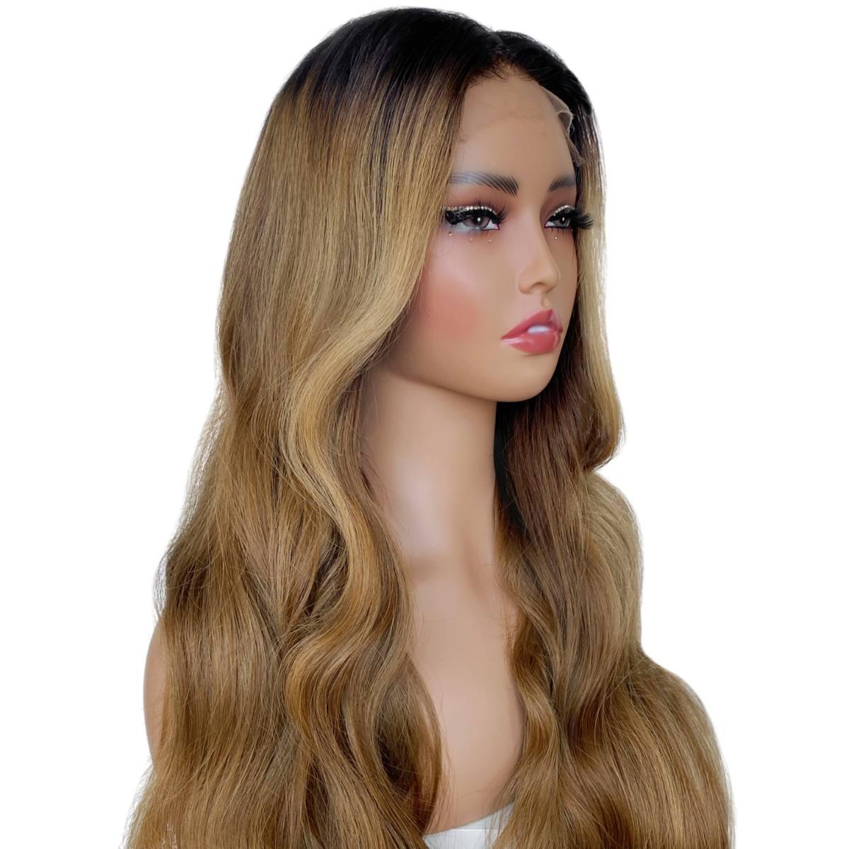 Raw Dark Blonde Balayage Wavy 5x5 HD Lace Closure Wig - Natural Looking Human Hair Wig for Women, Perfect for Daily Wear, Parties & Special Occasions