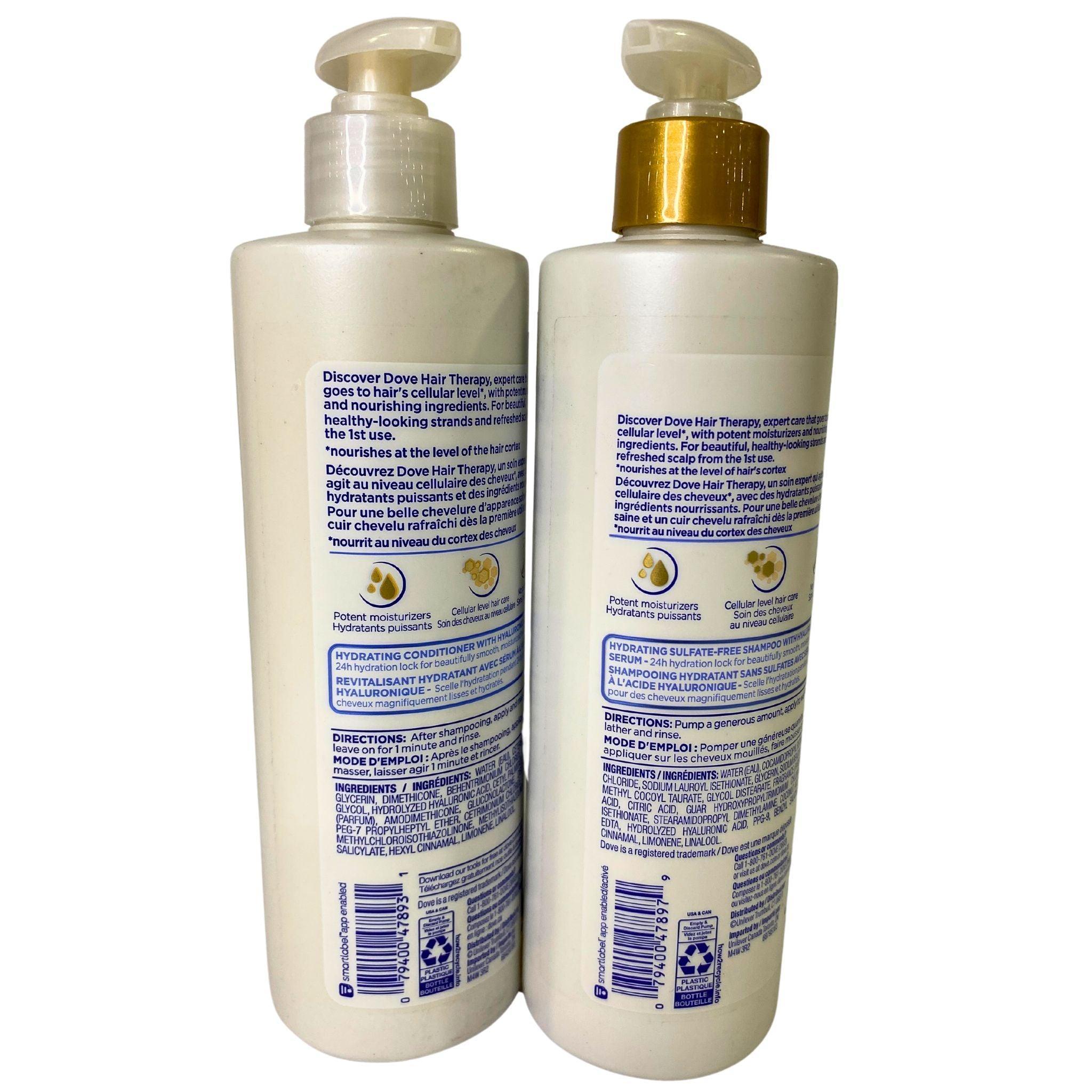 Dove Hyaluronic Acid Serum Shampoo & Conditioner Set - 50 Piece Bulk Pack for Salons & Retailers - Hydrating Hair Care for Dry, Damaged Hair - Perfect for Home Use & Professional Styling