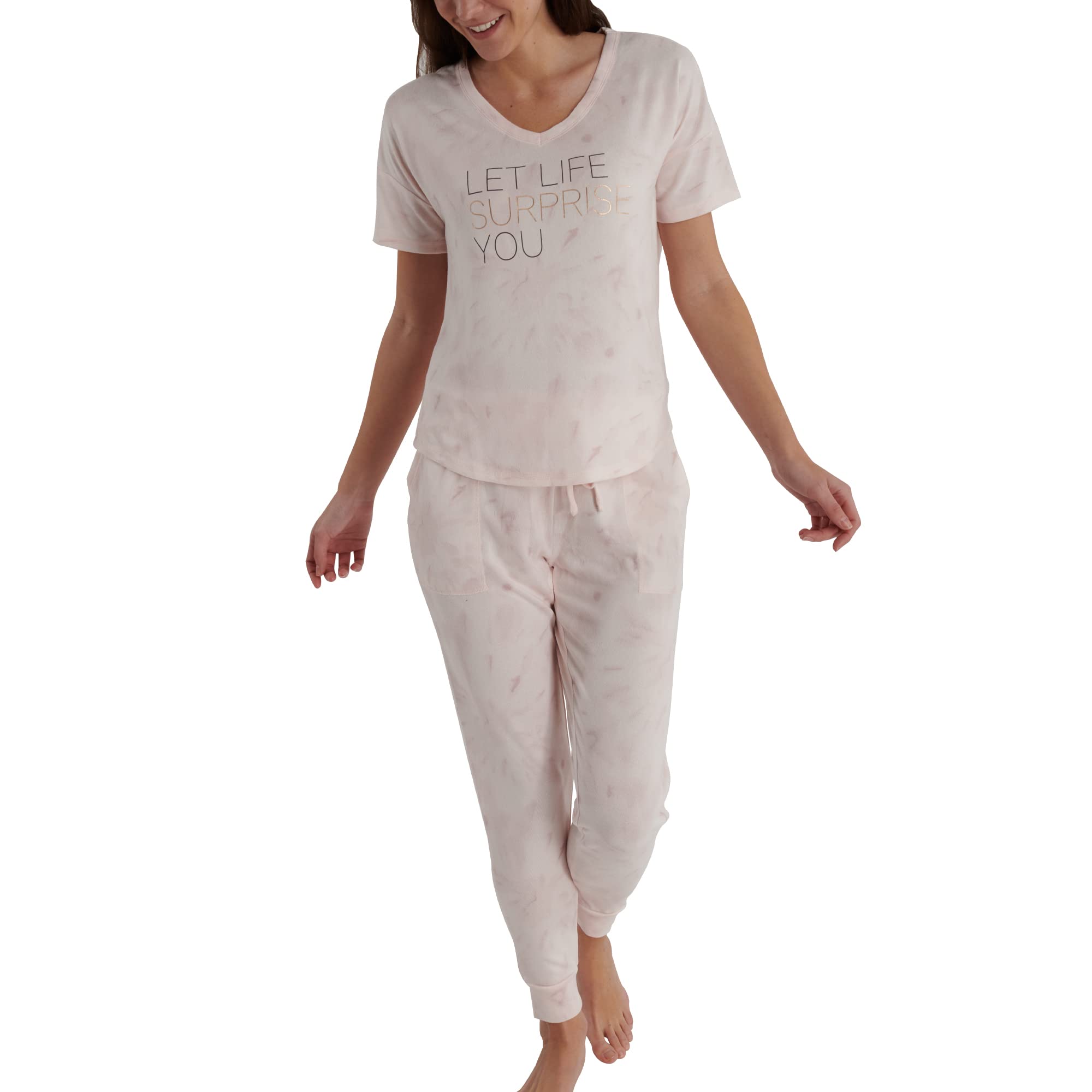 Danskin Women's Soft 2-Piece Pajama Set - Comfortable Cotton Sleepwear & Lounge Wear for Nighttime Relaxation and Cozy Evenings at Home