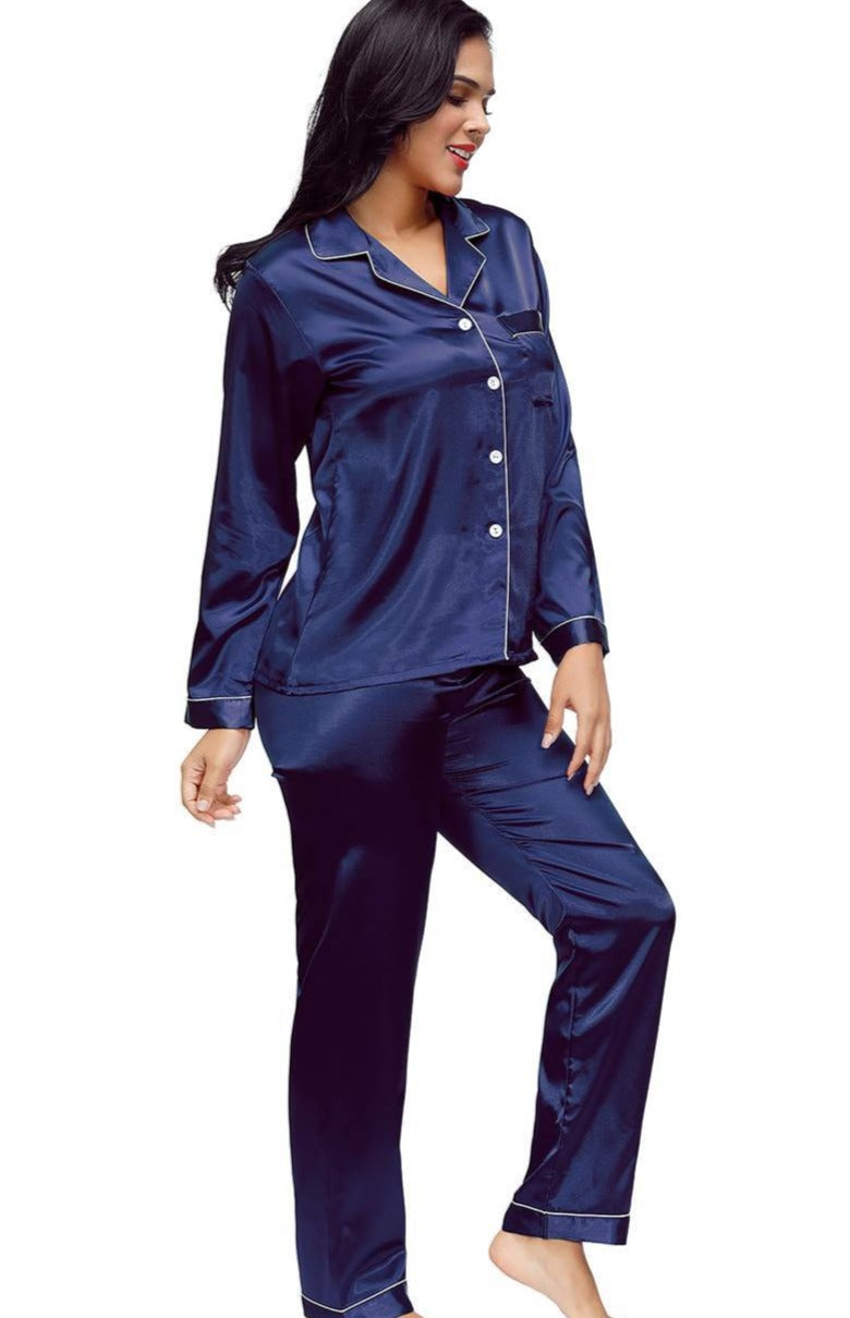 Cozy Blue Pajama Set for Women - Soft Sleepwear Lounge Set with Comfortable Fit - Perfect for Relaxing at Home, Lounging & Sleepovers