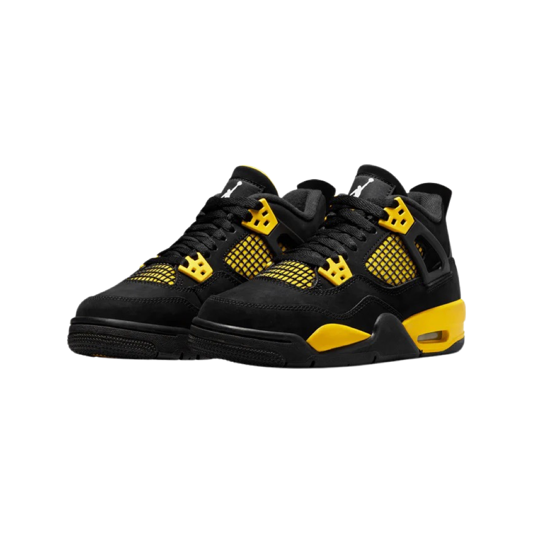 Air Jordan 4 Retro GS Thunder 2023 - Black White Tour Yellow Basketball Shoes for Women & Girls - Perfect for Streetwear & Court Performance