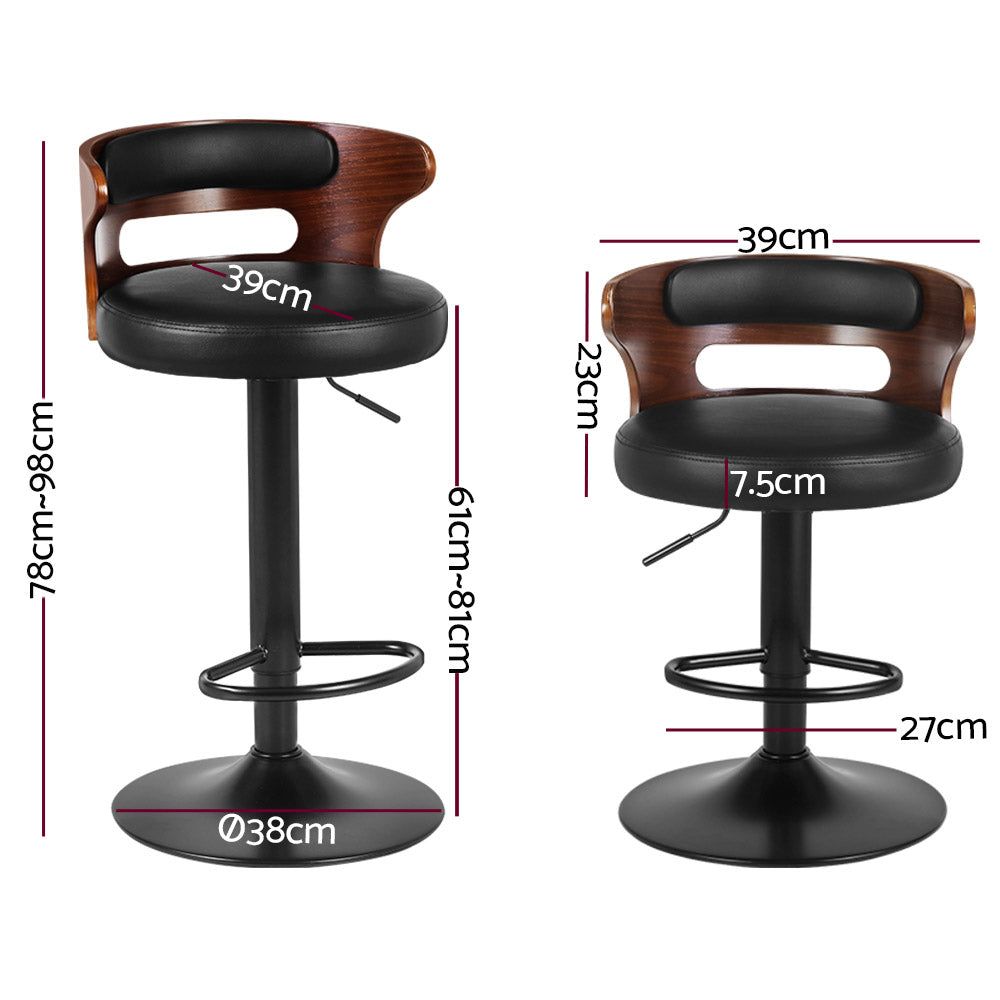 Adjustable Height Bar Stools with Gas Lift Mechanism - PU Leather Counter Stools for Kitchen Island, Breakfast Bar & Home Decor