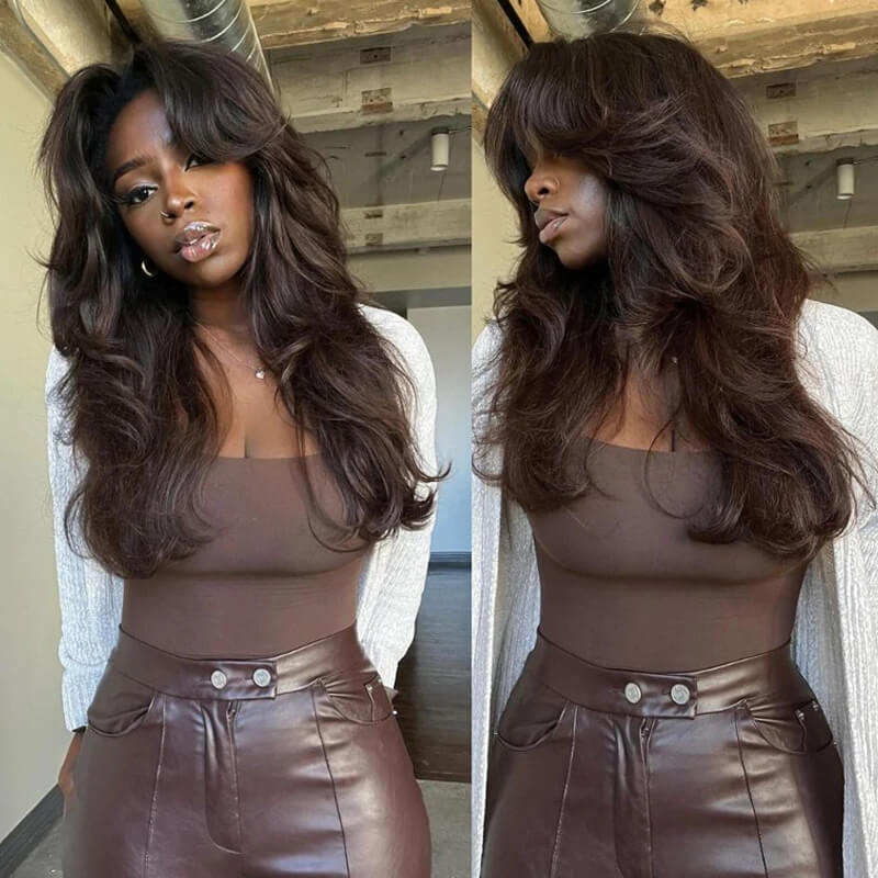 #2 Brown Layered Cut Wavy