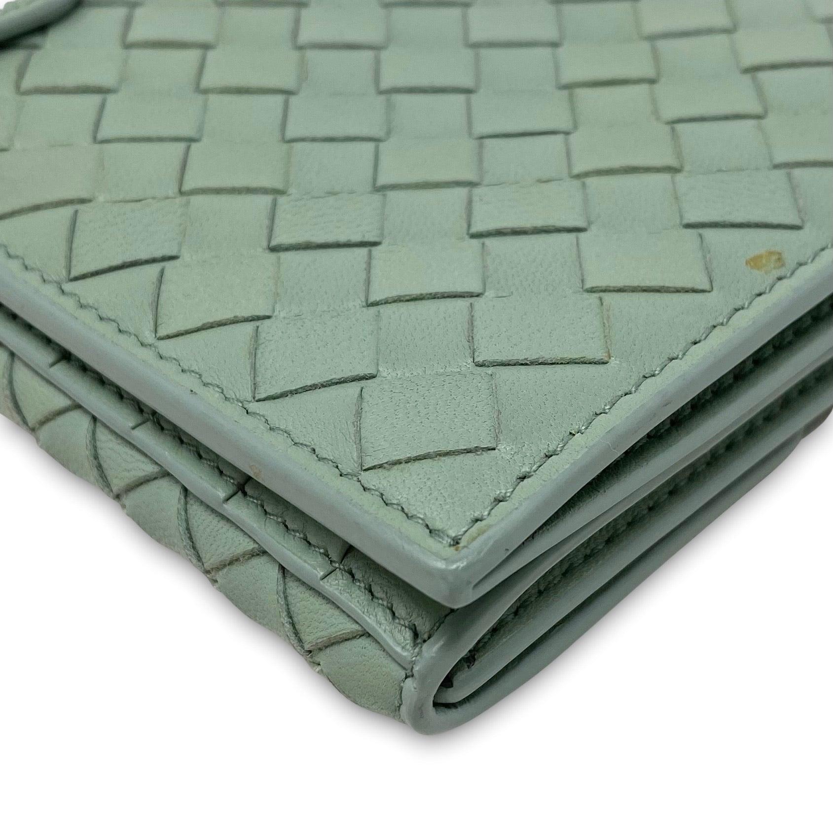 Bottega Veneta Green Nappa Intrecciato Long Leather Wallet for Women - Luxury Slim Card Holder & Cash Organizer - Perfect for Everyday Use and Travel