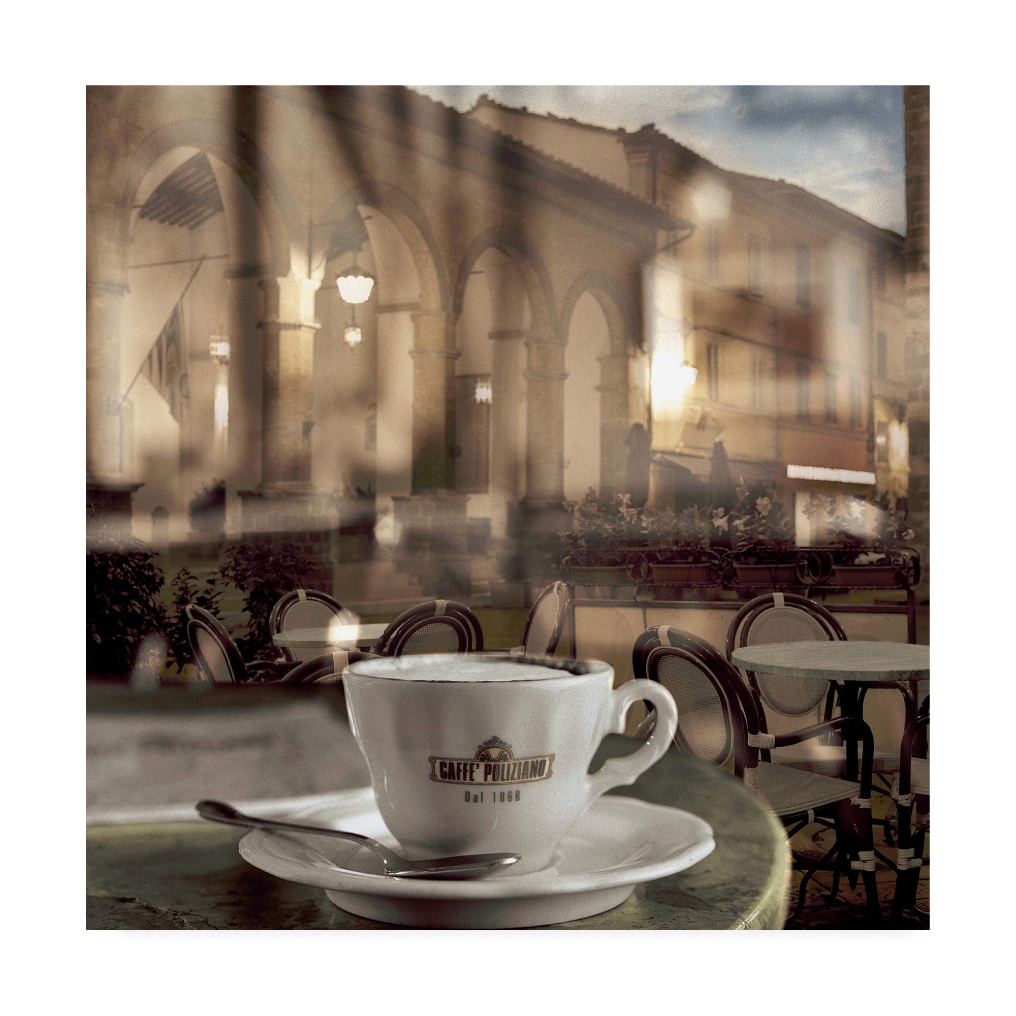 Montepulciano Caffe #1 by Alan Blaustein - 18x18 Inch Premium Canvas Art Print - Italian Cafe Wall Decor for Living Room, Bedroom & Office