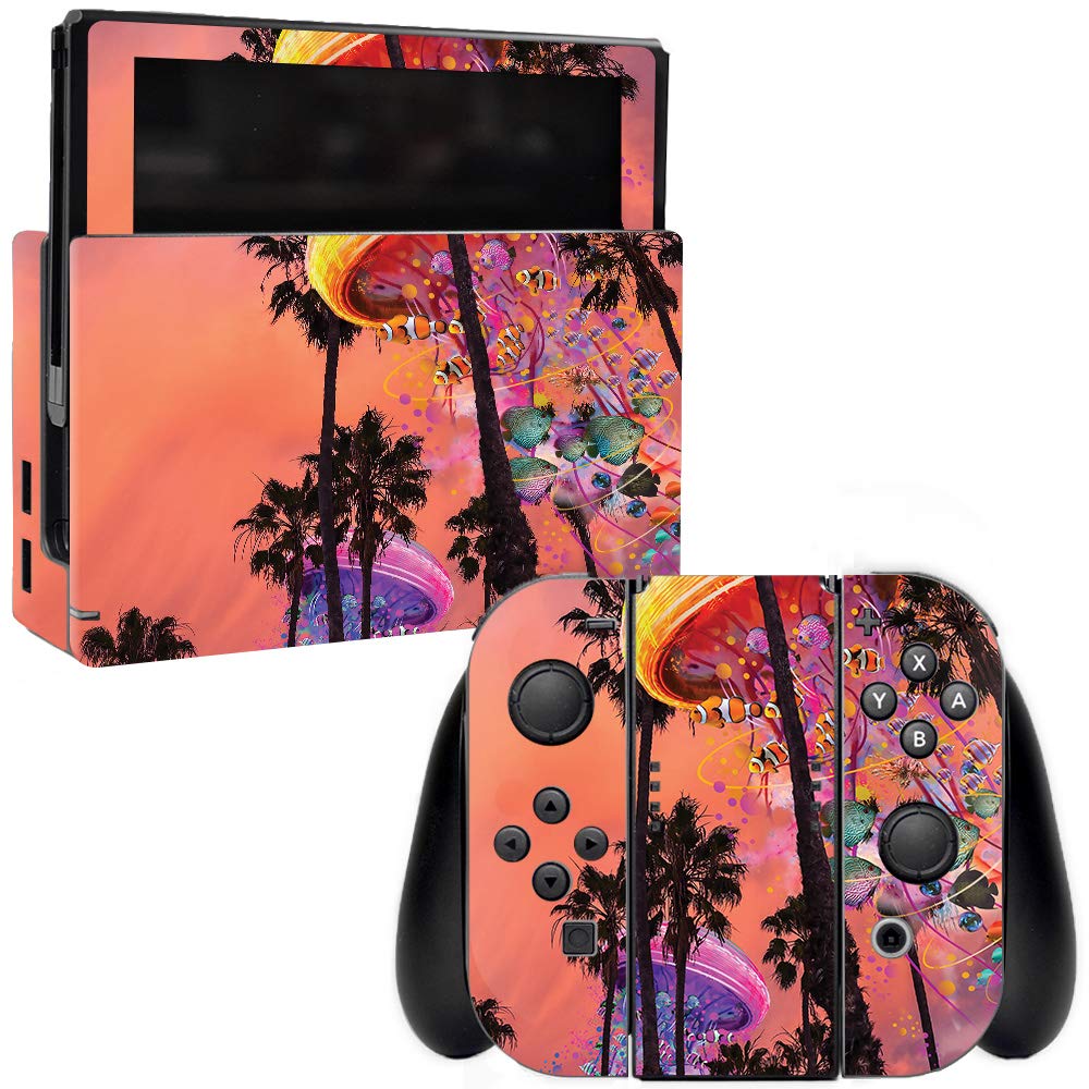 MightySkins Protective Vinyl Decal Wrap Cover Compatible with Nintendo Switch - Jellyfish Palms Design | Durable, Customizable Skin | Easy to Apply & Remove | Made in USA | Perfect for Gaming Protection & Personalization