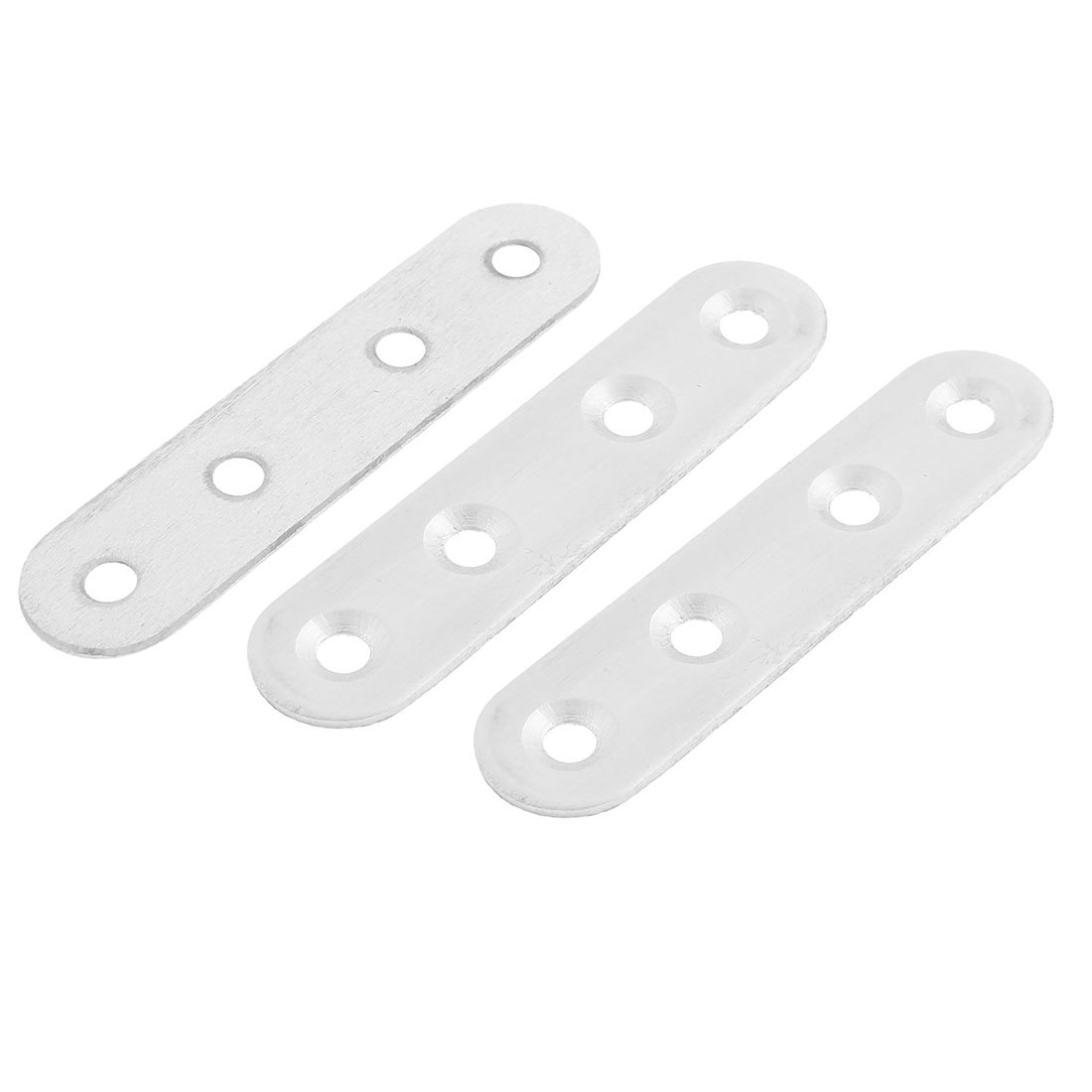 uxcell 4PCS Stainless Steel Flat Brackets - Heavy Duty Repair & Fixing Plates for Furniture, Shelves, Cabinets - Rustproof Mending Plates for Home DIY Projects