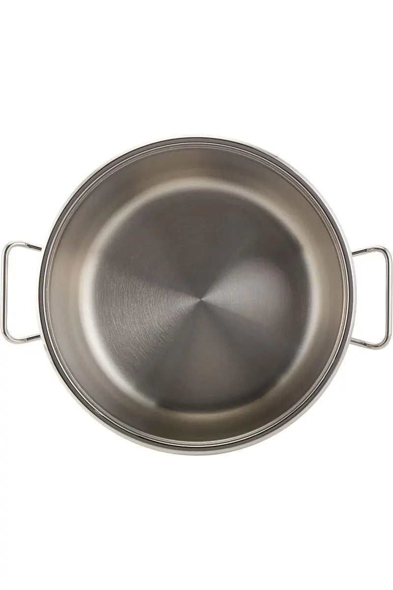 Korkomaz Mega Casserole Pot 32x20cm 15L - Large Stainless Steel Cooking Pot with Lid for Soups, Stews & Family Meals | Perfect for Home Kitchens & Catering Services