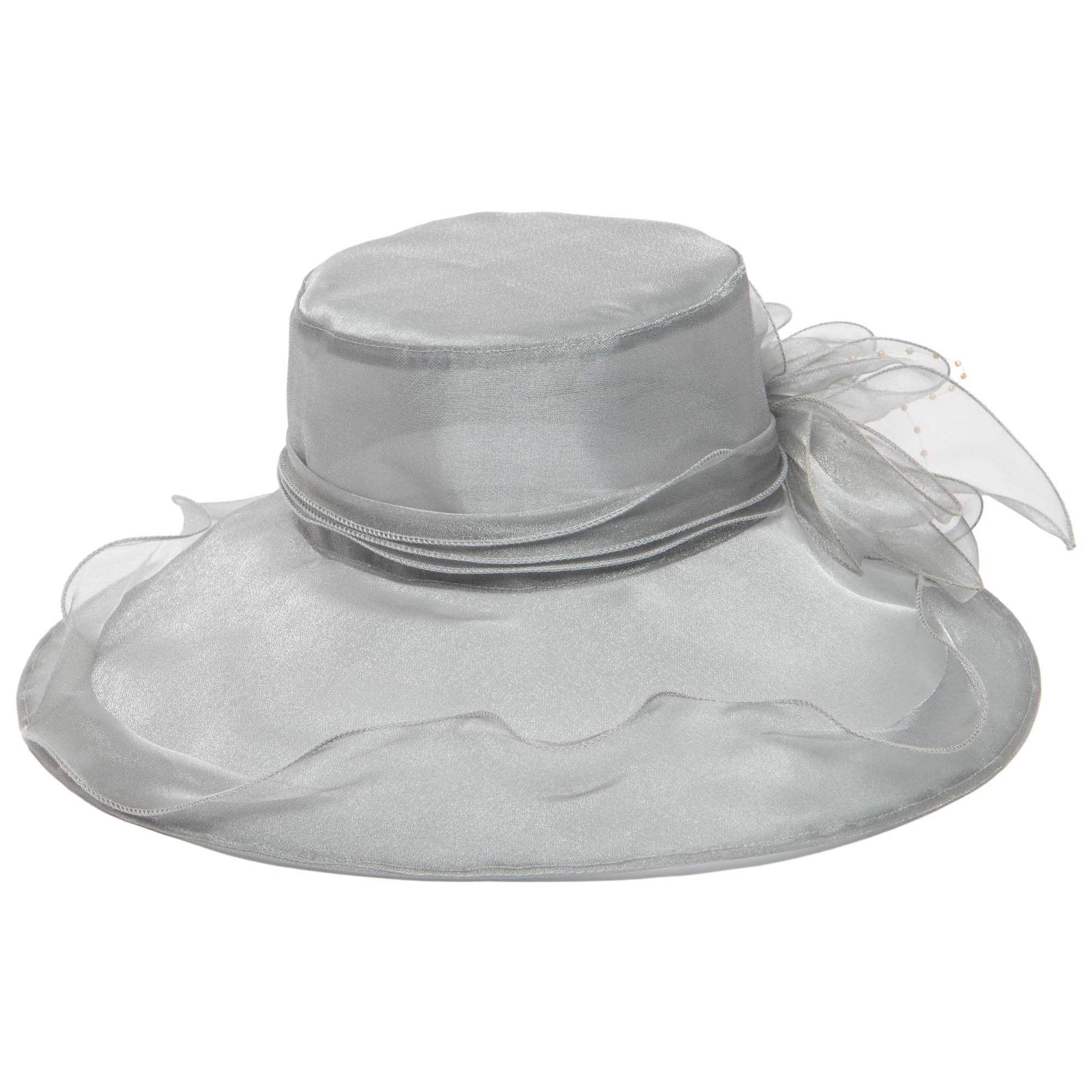 Elegant Women's Gold Organza Mesh Dress Hat (DRS1031) - Perfect for Weddings, Parties & Special Occasions