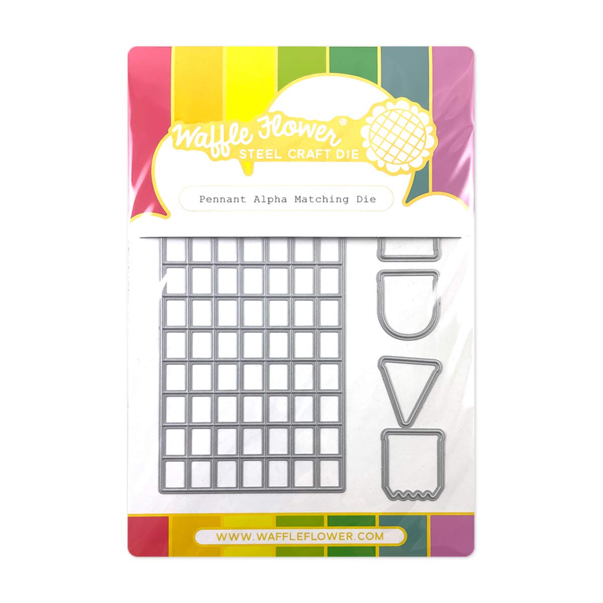 Waffle Flower Pennant Alpha Matching Die Set - DIY Scrapbooking & Card Making Stamps for Crafters - Perfect for Greeting Cards, Invitations, and Paper Crafts