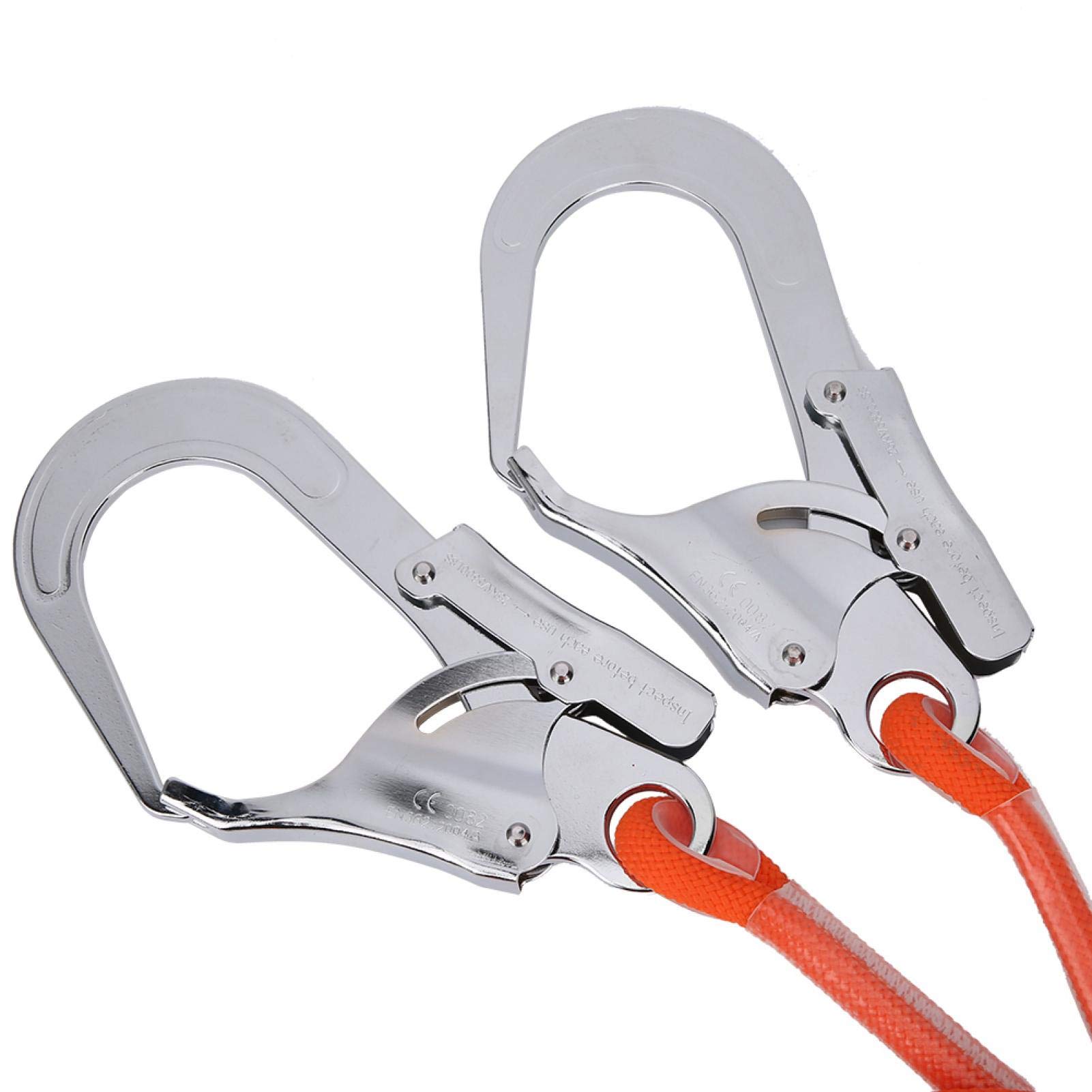 1.6M Fall Protection Lanyard - Aerial Work Safety Belt Rope for Outdoor Construction & Tree Climbing Gear | OSHA Compliant Safety Equipment for Roofing, Window Cleaning, and Industrial Work