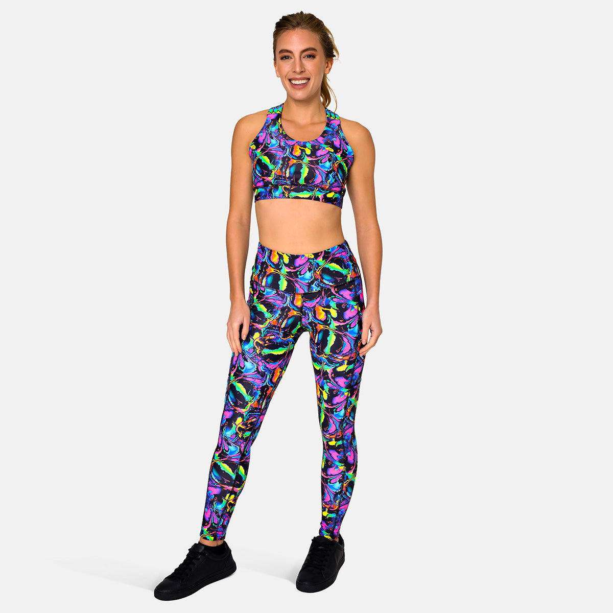 Glow in The Dark Liquid Leggings for Women - High Waist Yoga Pants with Reflective Design - Perfect for Night Running, Rave Parties & Fitness Workouts