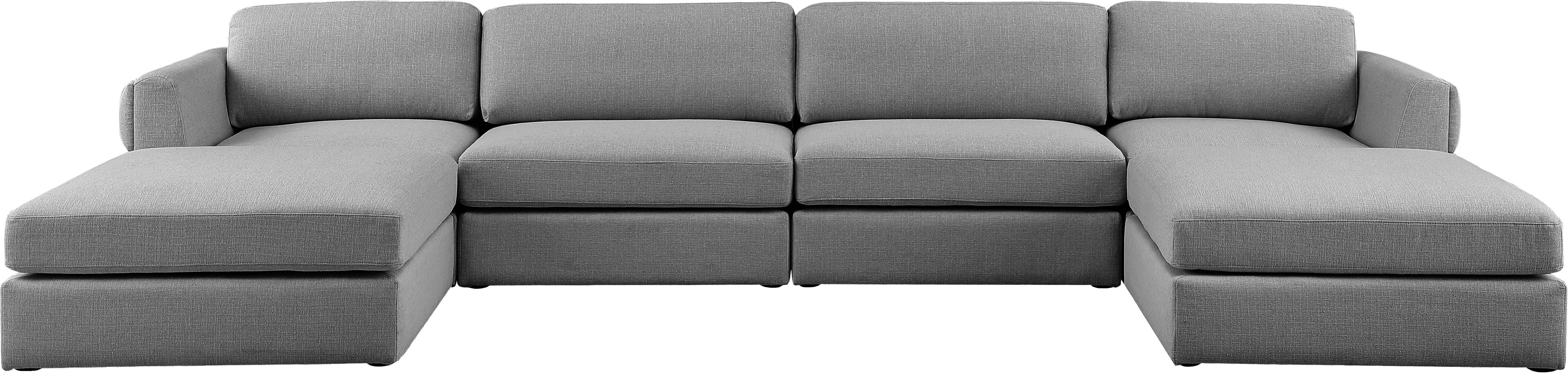 Beckham Durable Linen Textured Fabric Modular Sectional Sofa - Modern Living Room Furniture for Small Spaces & Apartments - Perfect for Family Gatherings, Movie Nights and Relaxing