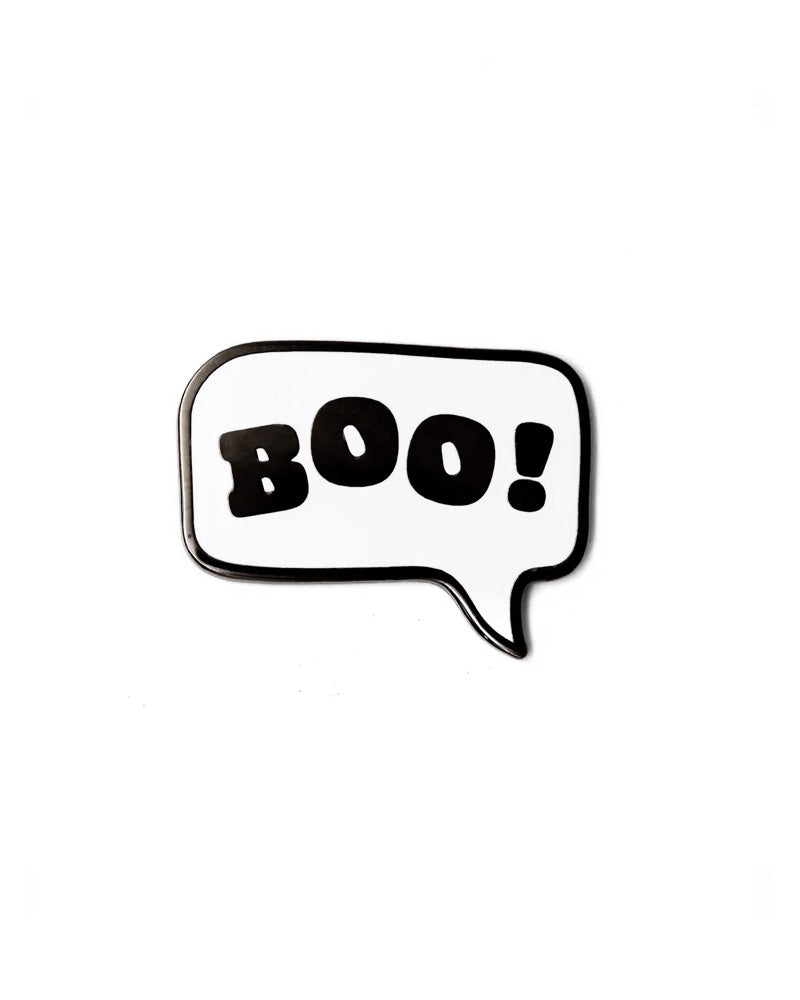 BOO! Halloween Word Bubble Pin - Cute Ghost Enamel Pin for Jackets, Bags & Accessories - Perfect for Halloween Costumes & Party Favors
