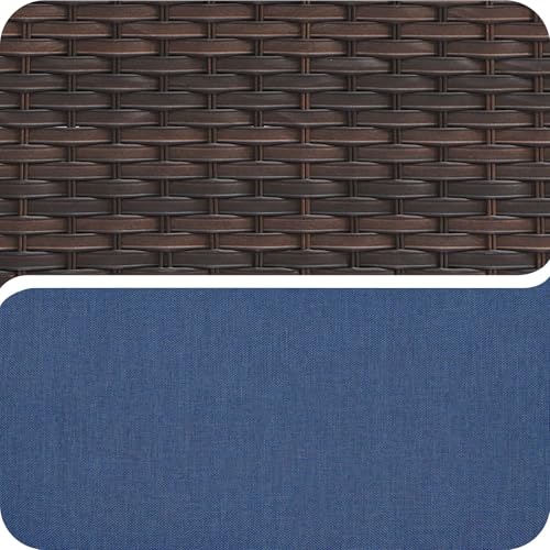 Brown Wicker / Blue Cushion