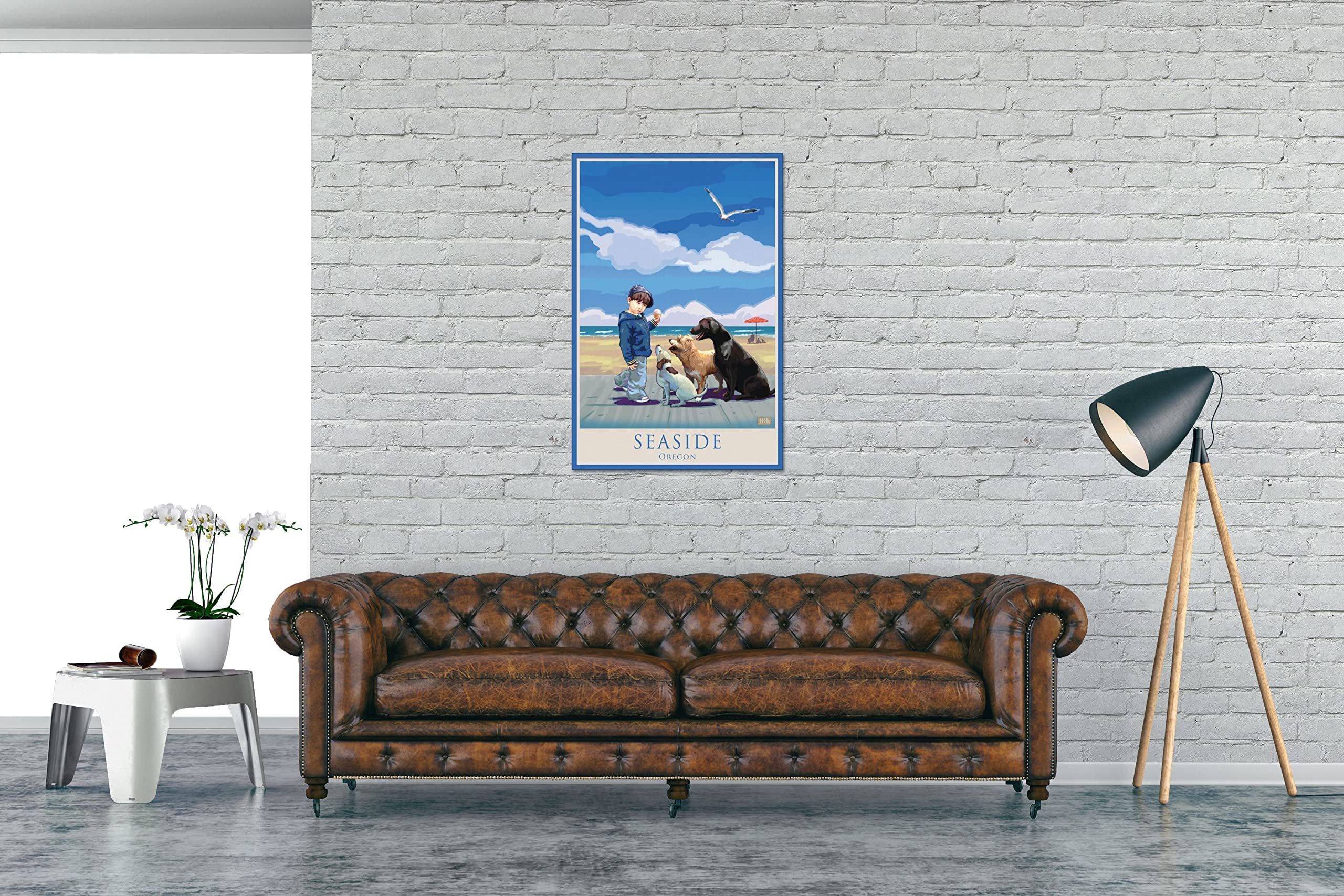 Seaside Oregon Dog Snack Attack Giclee Archival Canvas Print Wall Art - 24x36 Inch Pet Lover Home & Office Decor by Joanne Kollman | Perfect for Living Room, Bedroom or Vet Clinic