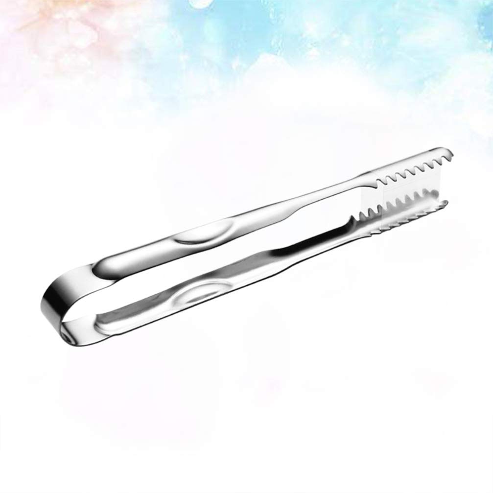 Premium Stainless Steel Salad Tongs Set of 3 - 12.5cm Toothed Serving Tongs for Food, Ice, Sugar - Perfect for Home Kitchen, Bar, Party & Cafe Use