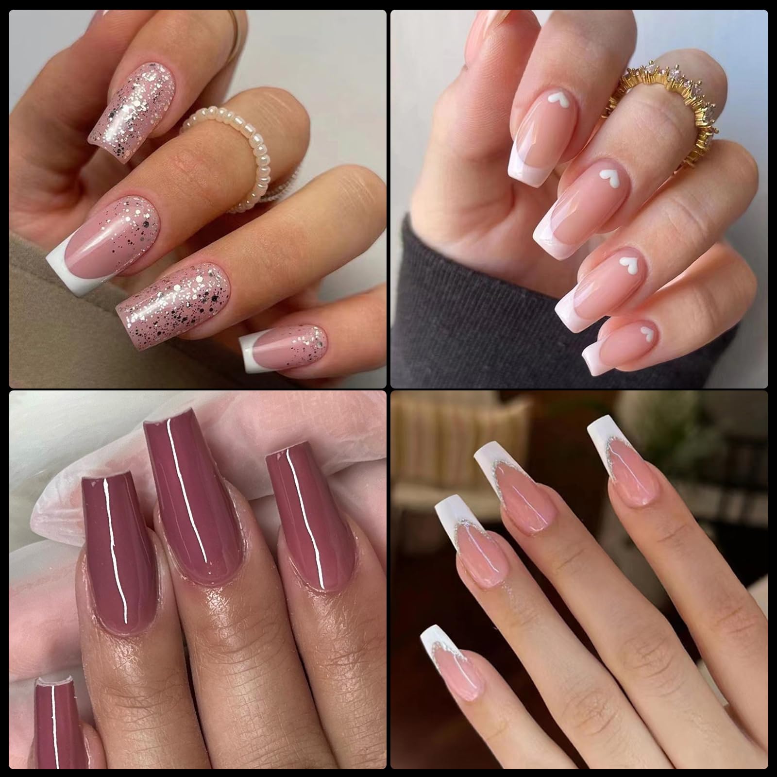 AddFavor 600pcs Clear Medium Square Gel Nail Tips - Full Cover Acrylic Fake Nails for Extension, Manicure Salon & Home DIY | Perfect for Nail Art, Parties & Special Occasions