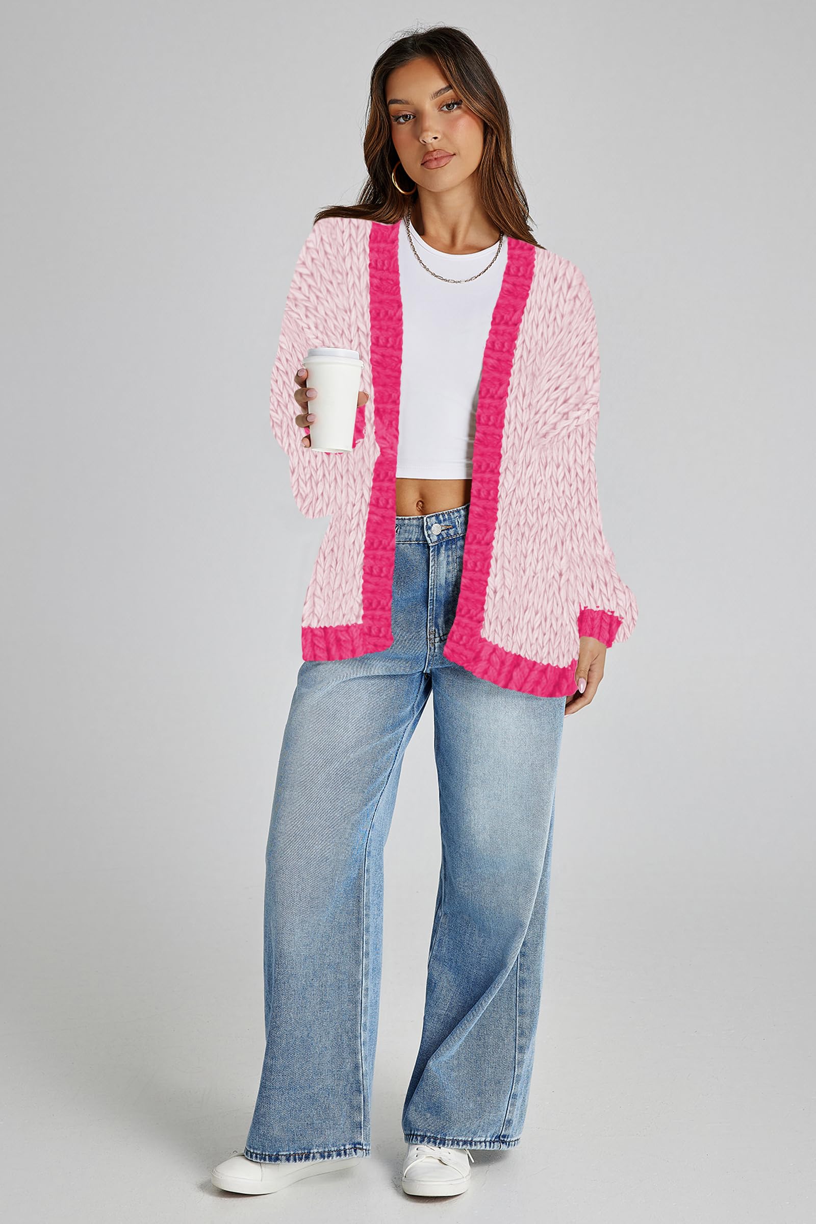 Trendy 2024 Cakulo Women's Chunky Knit Cardigan Sweater - Oversized Winter Open Front Coat for Casual Outfits & Cozy Home Wear