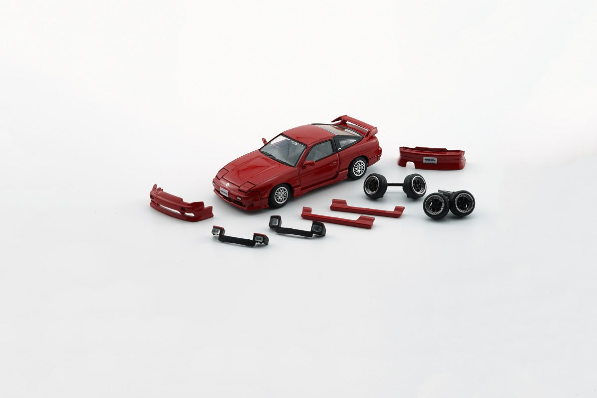 1:64 Scale Nissan Silvia 180SX Red LHD Diecast Model Car by BM Creations - Perfect for Collectors, Display, and Racing Simulation Scenes