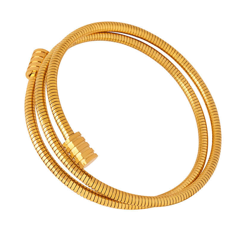 18K Gold Multi Layer Stackable Bangle Bracelet for Women - Elegant Arm Cuff Jewelry for Parties, Weddings & Everyday Wear | Z284