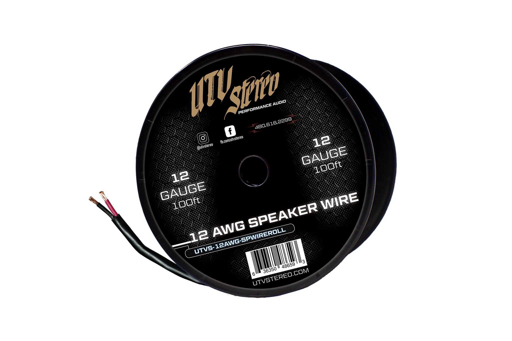 12 AWG Speaker Wire Roll 12ft - High Performance 12 Gauge Speaker Cable for Car Audio, Home Theater, UTV, and Outdoor Sound Systems | Oxygen-Free Copper, Durable PVC Jacket