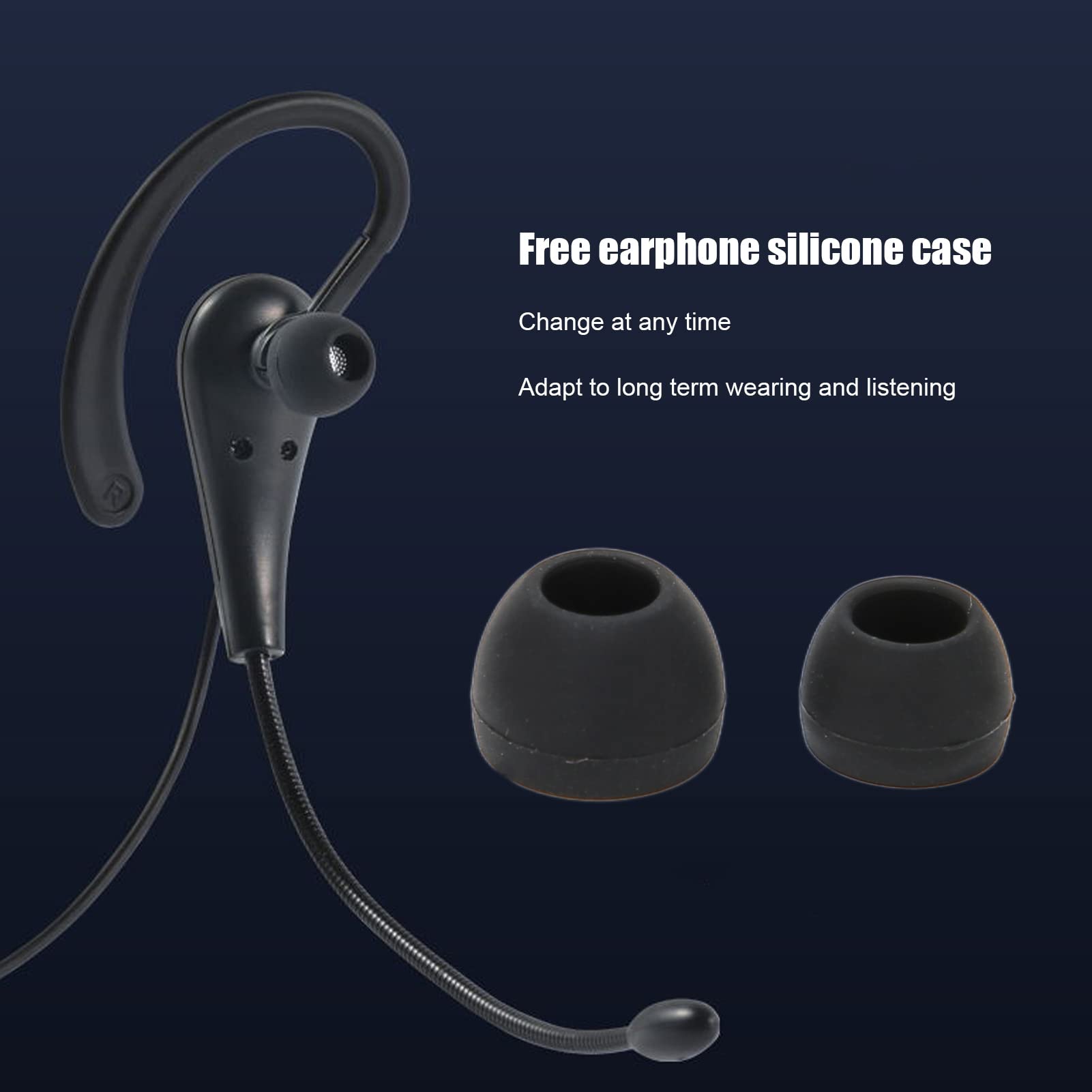 Best Call Center Headset - Single Ear Hook Headphone with Microphone, 3.5mm Jack for Laptop & Mobile Phones - Perfect for Customer Service, Telemarketing & Remote Work