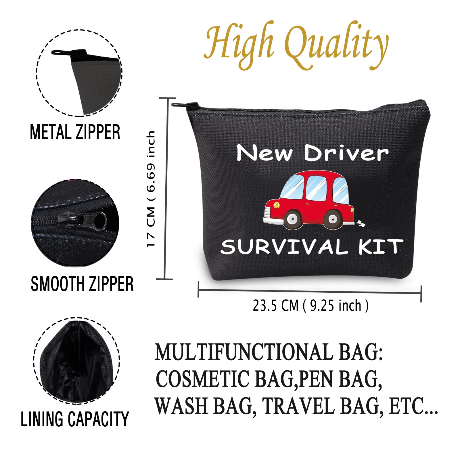 JXGZSO New Driver Gift Set - Essential Survival Kit for Passing Driving Test, Perfect Sweet 16 or Teen Daughter Present - Great for Graduation, First Car & Road Trips (New Driver B)