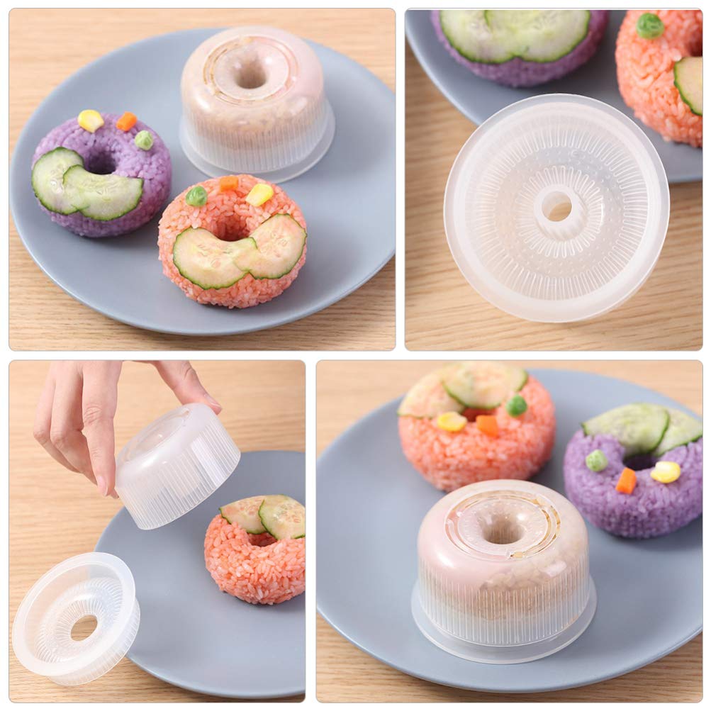 2-Piece Rice Ball Mold Set - DIY Sushi Maker, Donut & Bento Shaped Kitchen Tool for Perfect Rice Balls & Sushi | Ideal for Home Cooking, Meal Prep, and Bento Box Decorations