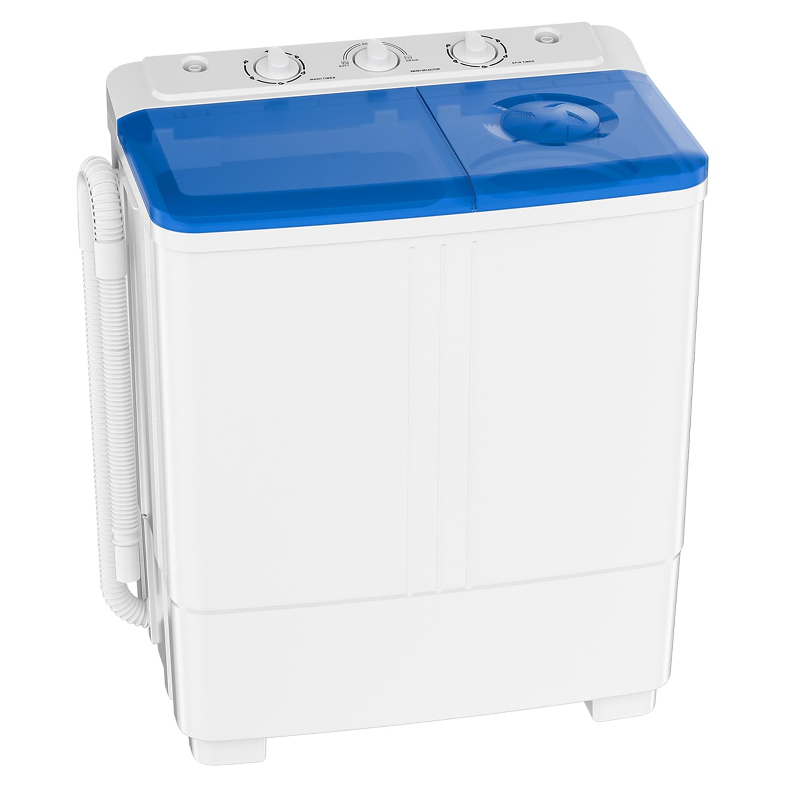 Portable Twin Tub Washing Machine - 20lbs Capacity Compact Laundry Washer with Drain Pump, Semi-Automatic 12lbs Washer & 8lbs Spinner Combo for Small Spaces - Perfect for Dorms, Apartments, RVs, Camping & Off-Grid Living