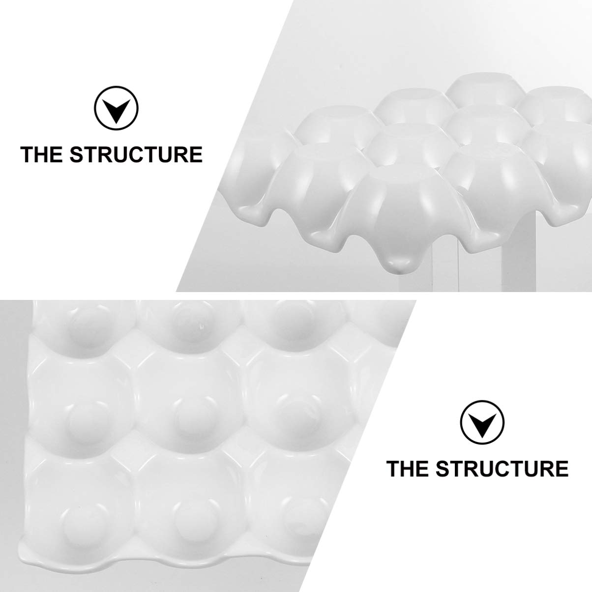 12-Slot Ceramic Egg Holder - White Countertop & Refrigerator Egg Tray Dispenser - Durable Ceramic Egg Keeper for Kitchen, Breakfast Buffet, and Farmhouse Decor