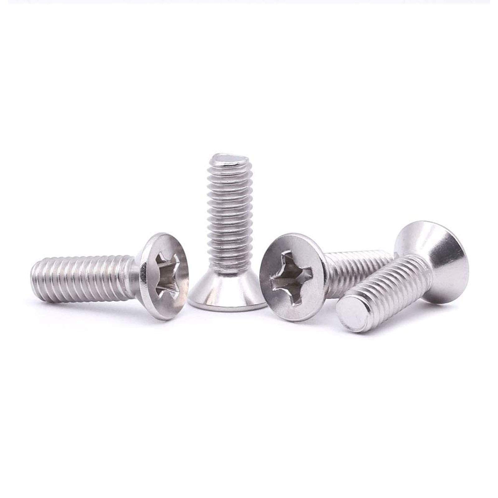 M3-0.5x35mm Phillips Flat Head Screws - 304 Stainless Steel Fasteners for DIY & Furniture Assembly