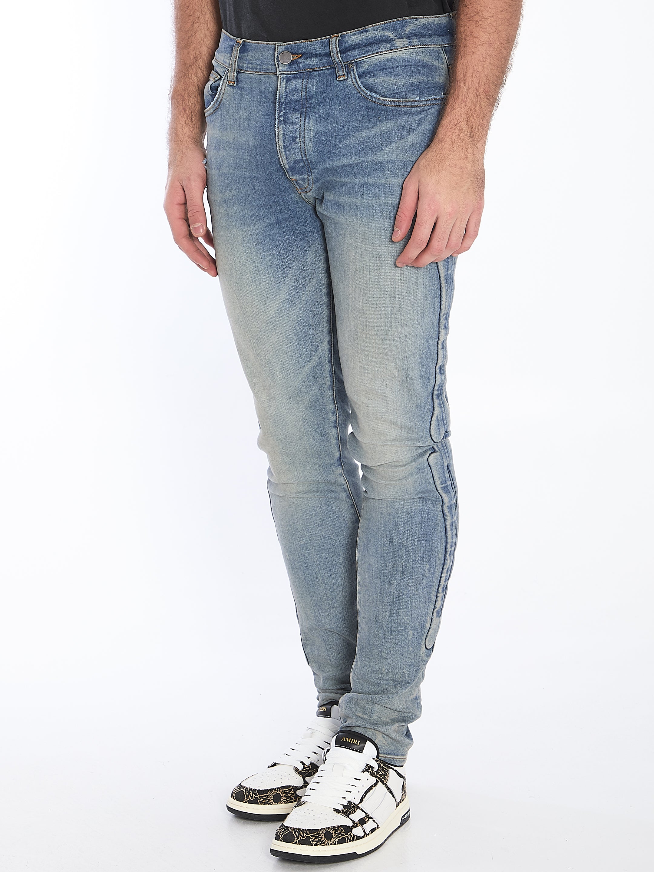 Amiri 3D Bones Jeans for Men - Distressed Denim Pants with Embroidered Skeleton Design | Perfect for Streetwear, Casual Outfits & Night Out Looks
