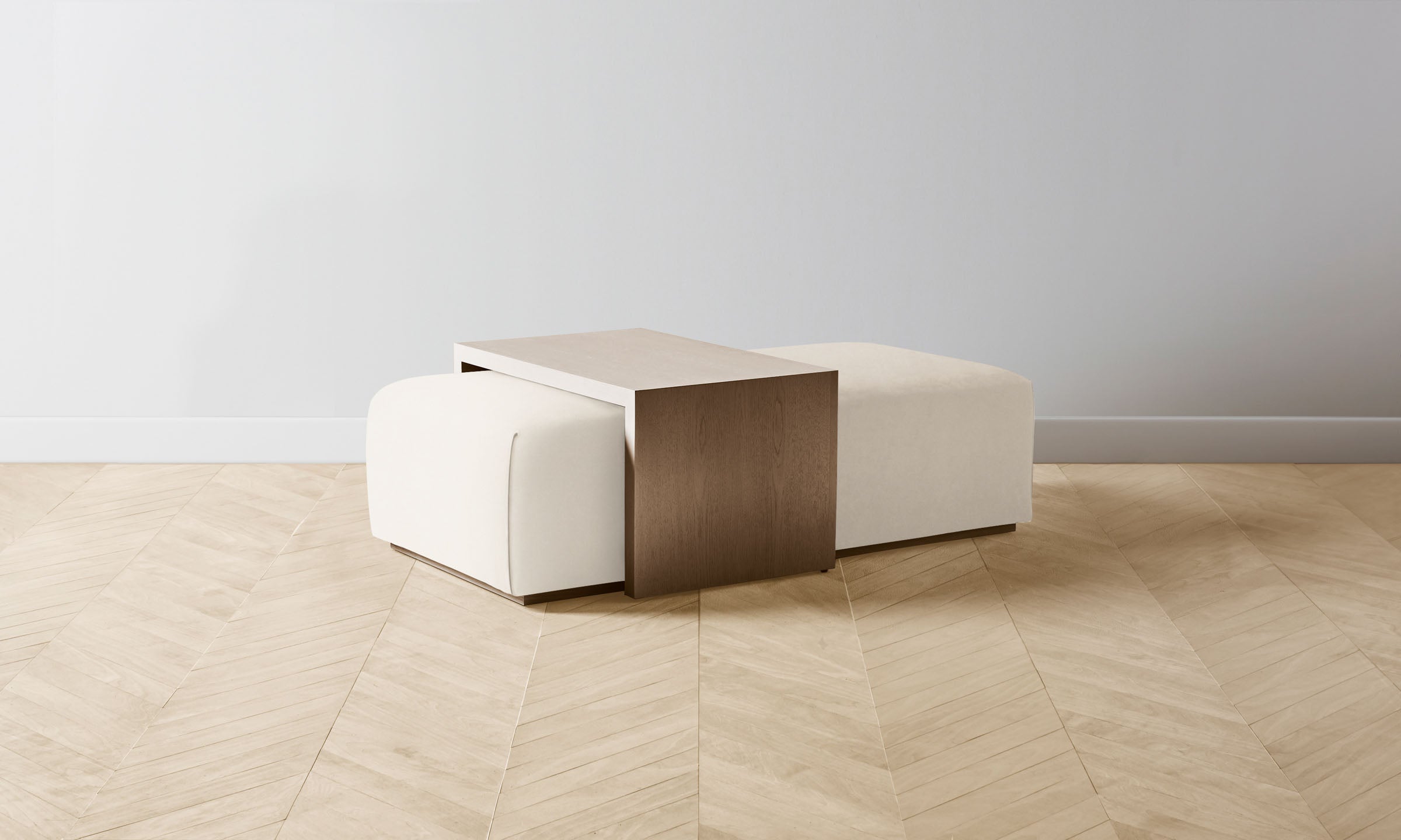 The Bowery Ottoman - Italian Brushed Wool Vanilla Upholstered Storage Bench | Perfect for Living Room, Bedroom & Entryway Seating