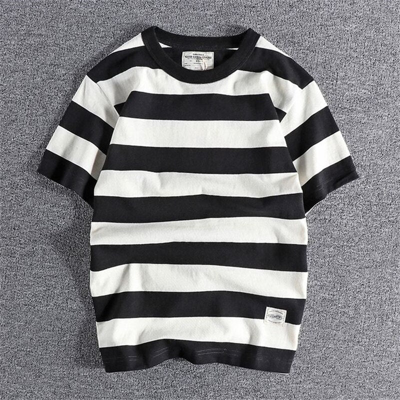 Breathable Summer Striped T-Shirt for Men & Women - Lightweight Casual Tee for Outdoor Activities, Travel & Beach