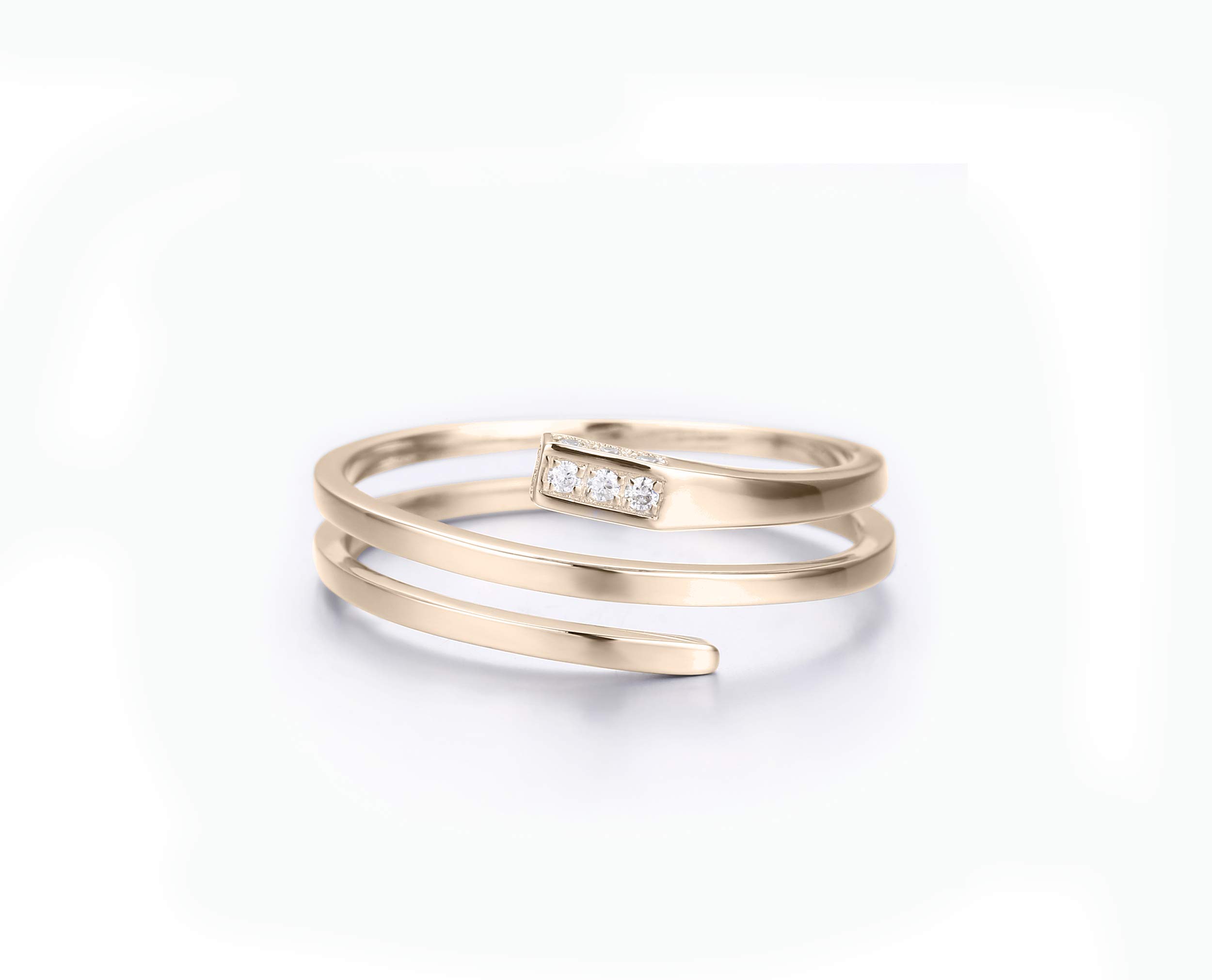 14K Yellow Gold Rectangle Diamond Engagement Ring | Minimalist White Gold Wedding Band | Handmade April Birthstone Promise Ring for Women | Perfect for Proposals, Anniversaries & Everyday Wear