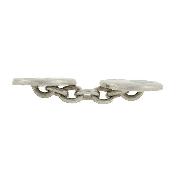 Antique Victorian Sterling Silver & Enamel Golf-Themed Cufflinks - Elegant English Motif Jewelry for Men - Perfect for Weddings, Business Meetings & Formal Events
