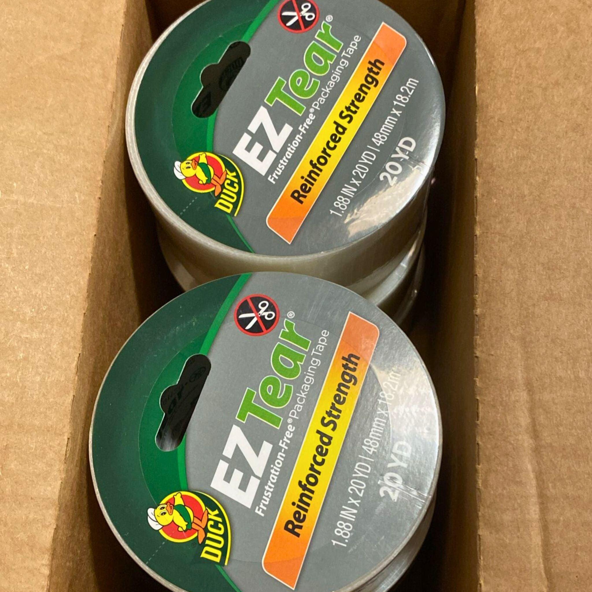 Duck Brand EZ Tear 1.88 Inch x 20 Yard White Duct Tape - 48 Pack | Heavy Duty Multipurpose Adhesive for Home Repairs, Crafts & Emergency Fixes