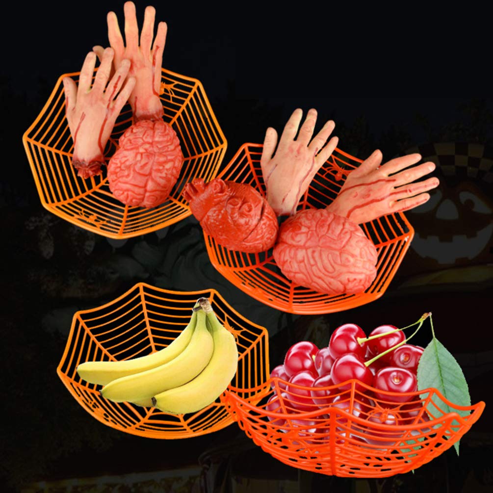 Halloween Serving Bowl - Food Storage Basket for Candy, Bread, Vegetables | Party Snack Container, Candy Dish Holder, Biscuit Props | Perfect for Halloween Parties, Home Decor & Kitchen Storage