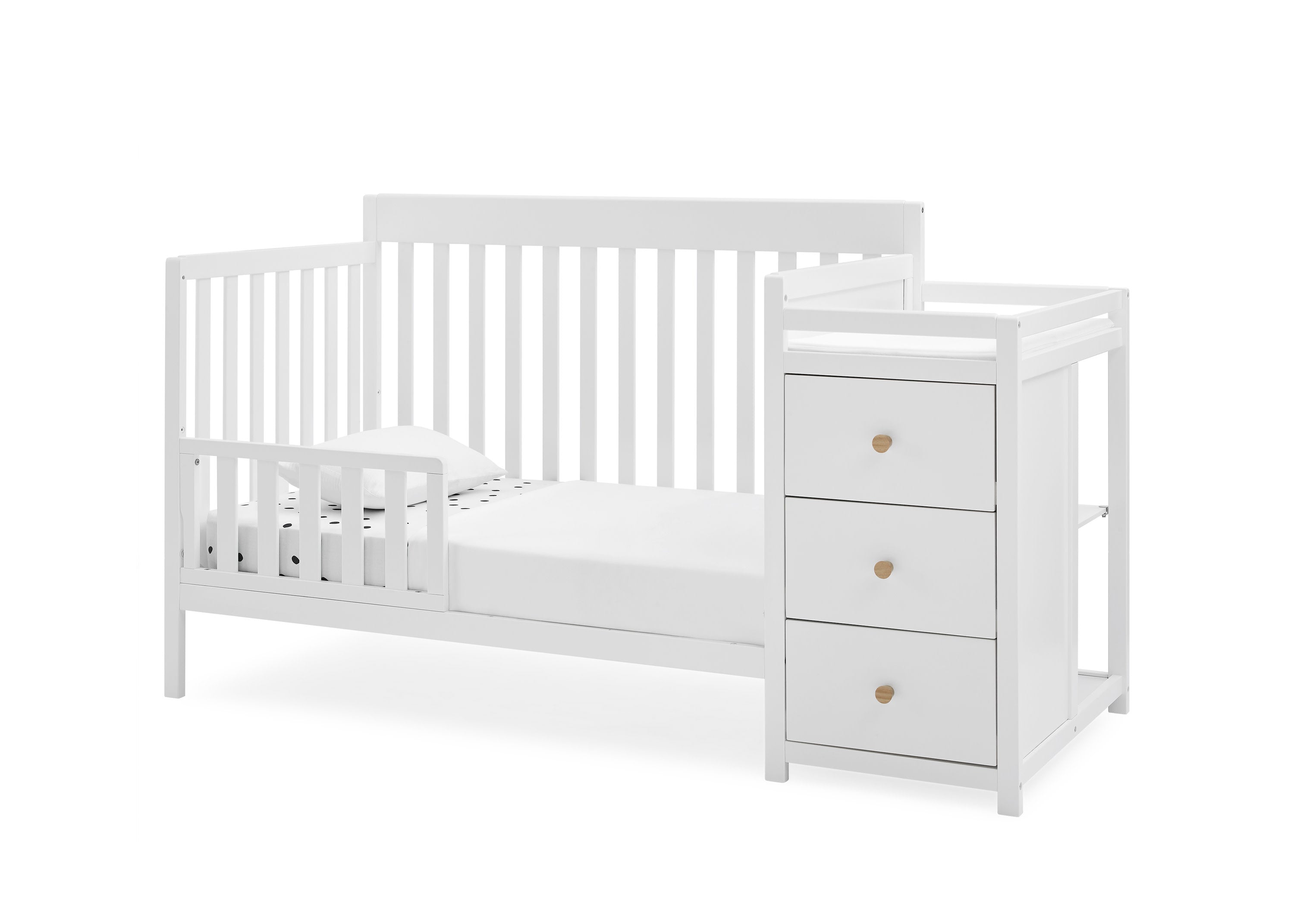 Flynn 5-in-1 Convertible Baby Crib with Changer - Nursery Furniture Set for Newborn to Toddler | Perfect for Small Spaces & Modern Nurseries