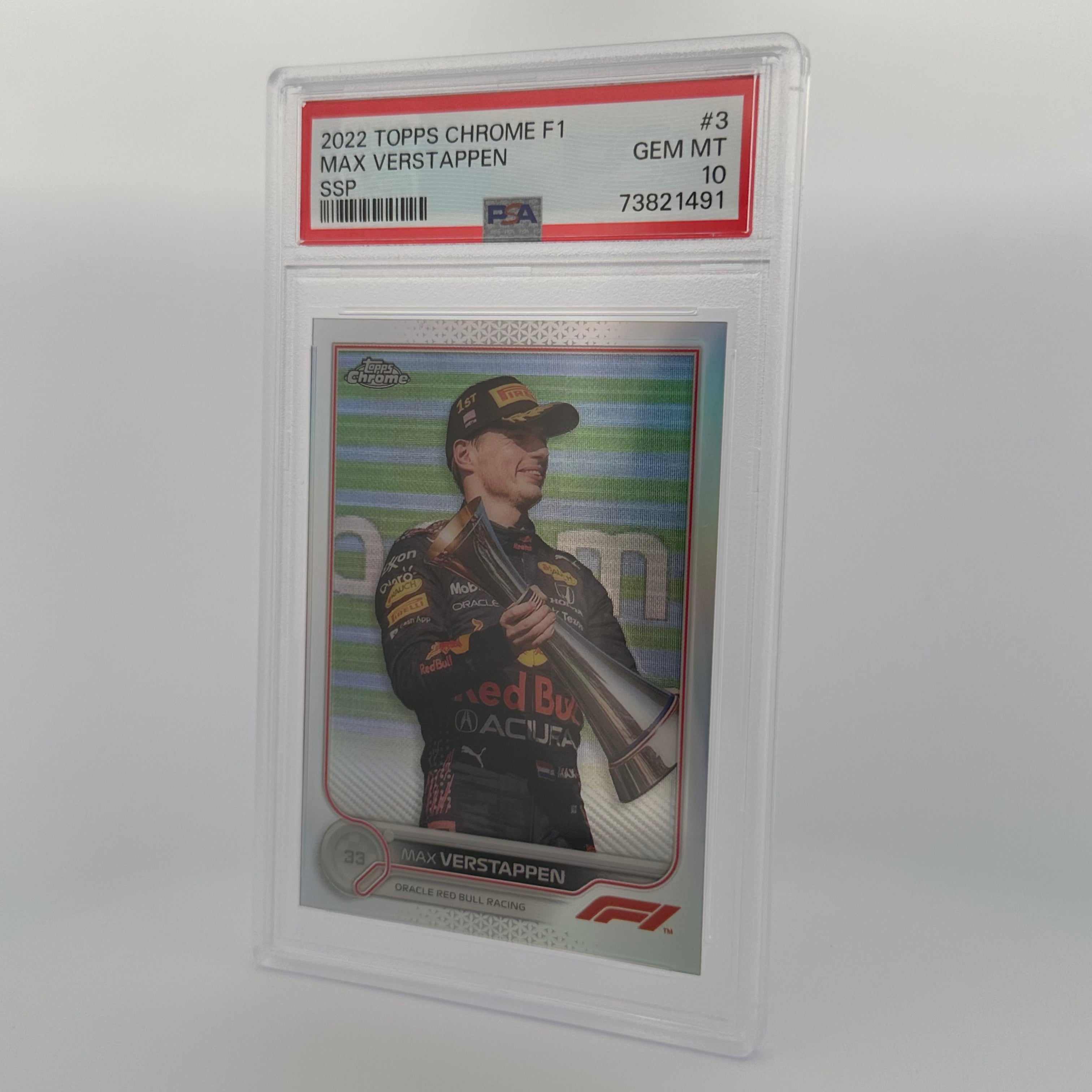 PSA 10 MAX VERSTAPPEN #3 SSP Trading Card - 2023 Formula 1 Collectible for Sports Memorabilia & Racing Fans - Perfect for Display, Investment & Trading Card Games